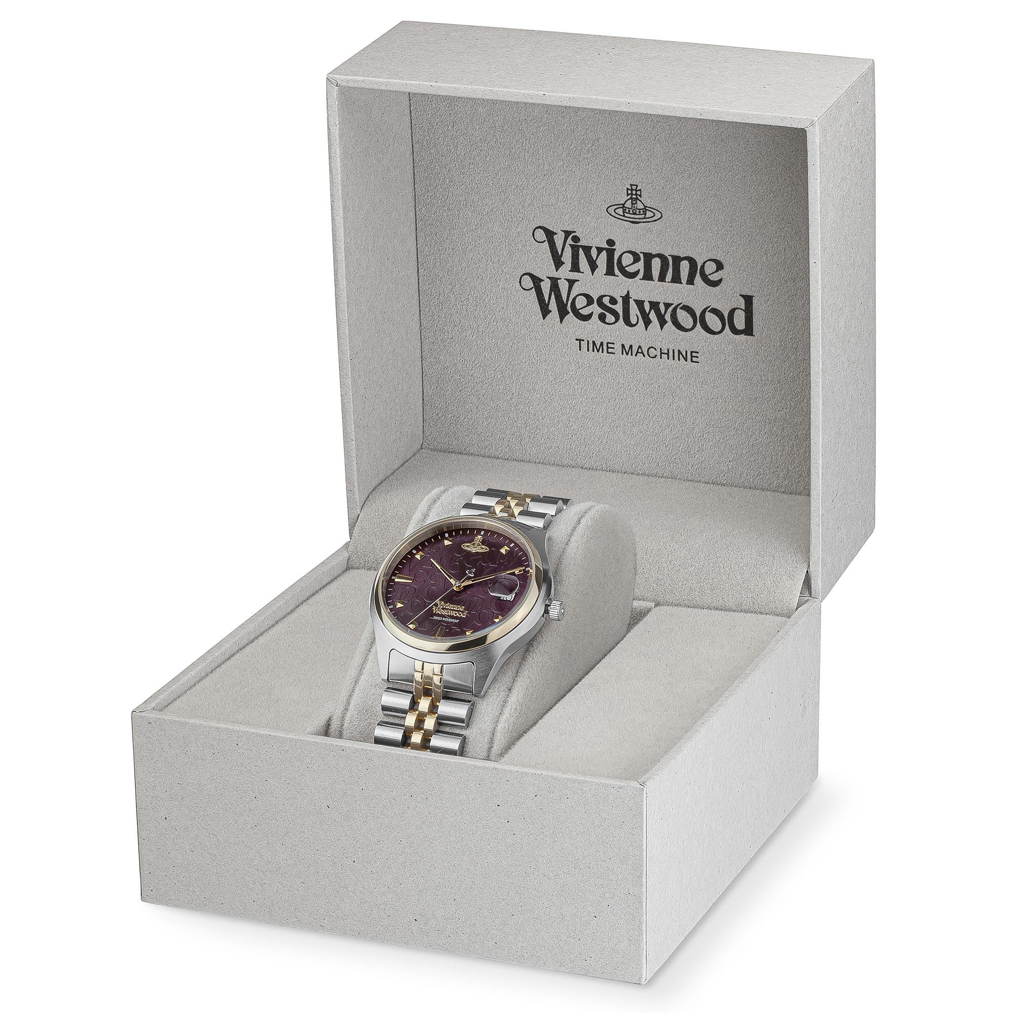 Vivienne Westwood Camberwell Quartz Purple Dial Two-Tone Stainless Steel Bracelet Ladies Watch VV261BYSG - Image 6