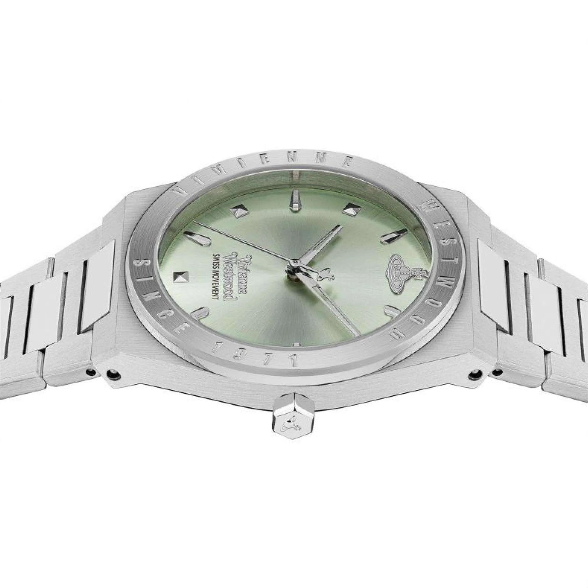 Vivienne Westwood Charterhouse Green Dial Steel Strap Ladies Watch VV244PGRSL - Image 4
