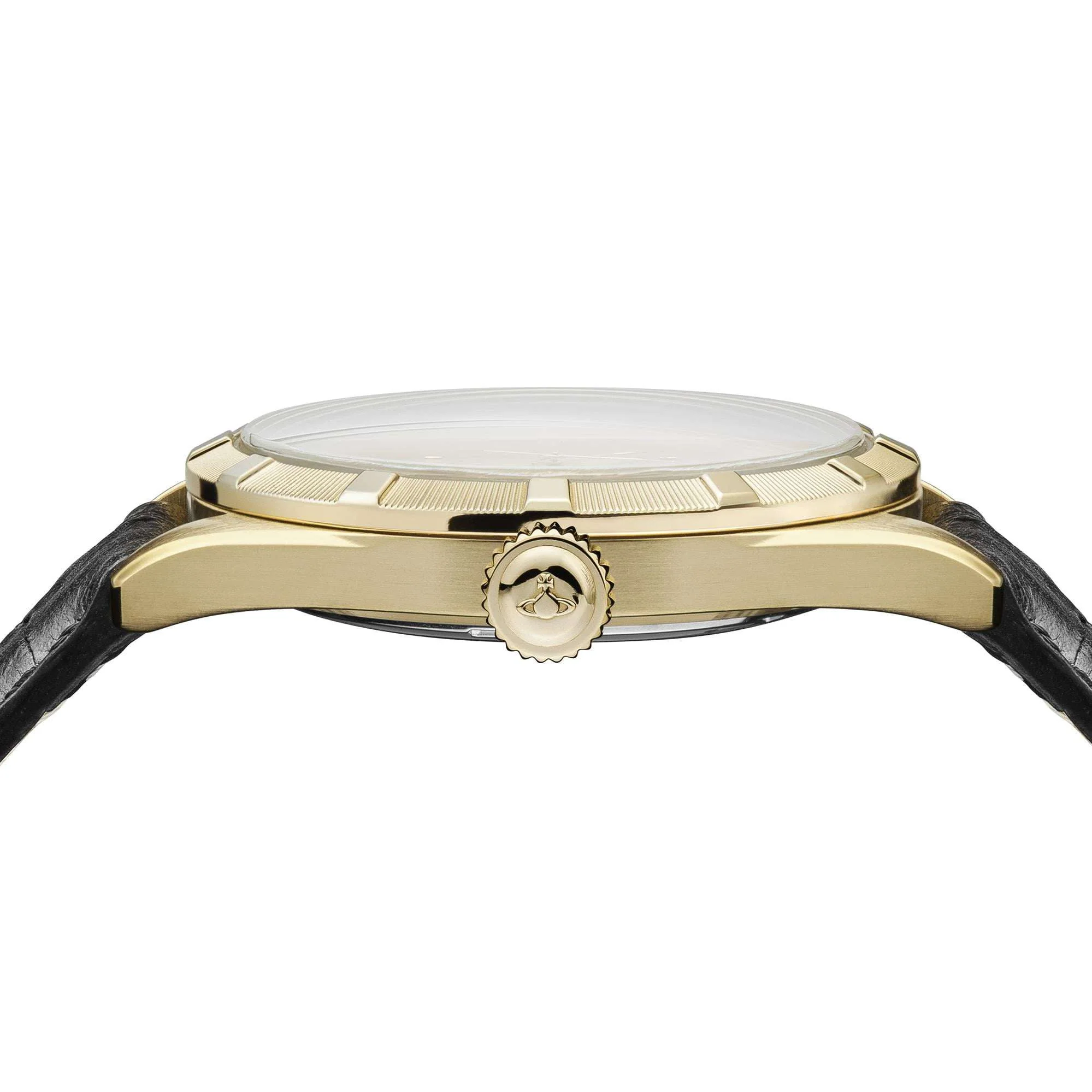 Vivienne Westwood Conduit Gold Dial Black Leather Strap Men's Watch VV192GDBK - Image 3