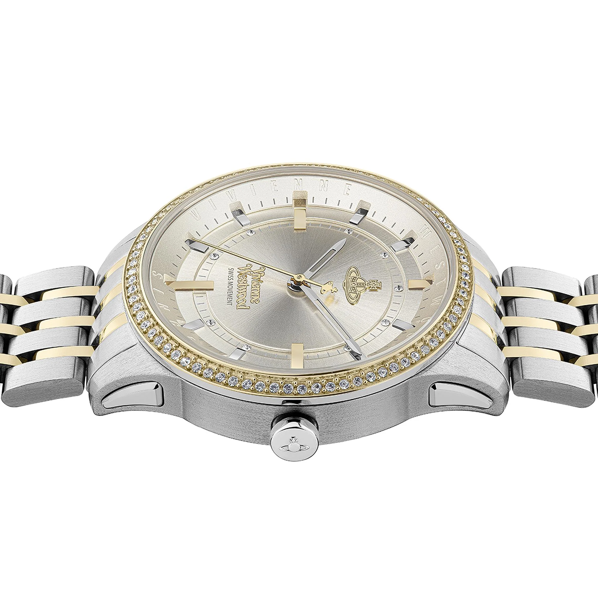 Vivienne Westwood East End Quartz Champagne Dial Two-Tone PVD Stainless Steel Bracelet Ladies Watch VV262LGYSG - Image 4