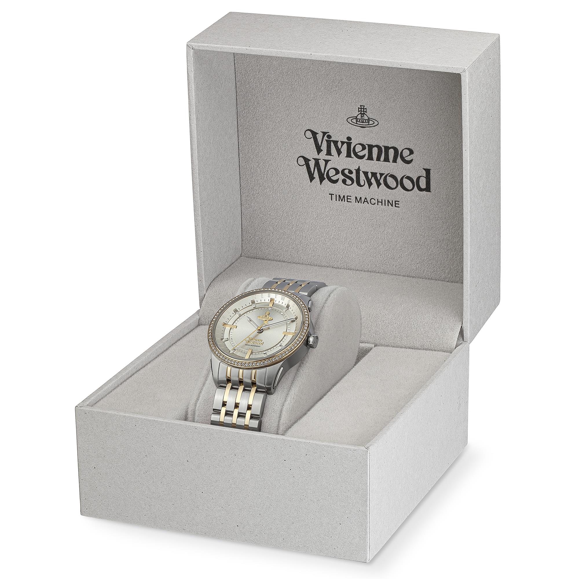 Vivienne Westwood East End Quartz Champagne Dial Two-Tone PVD Stainless Steel Bracelet Ladies Watch VV262LGYSG - Image 6