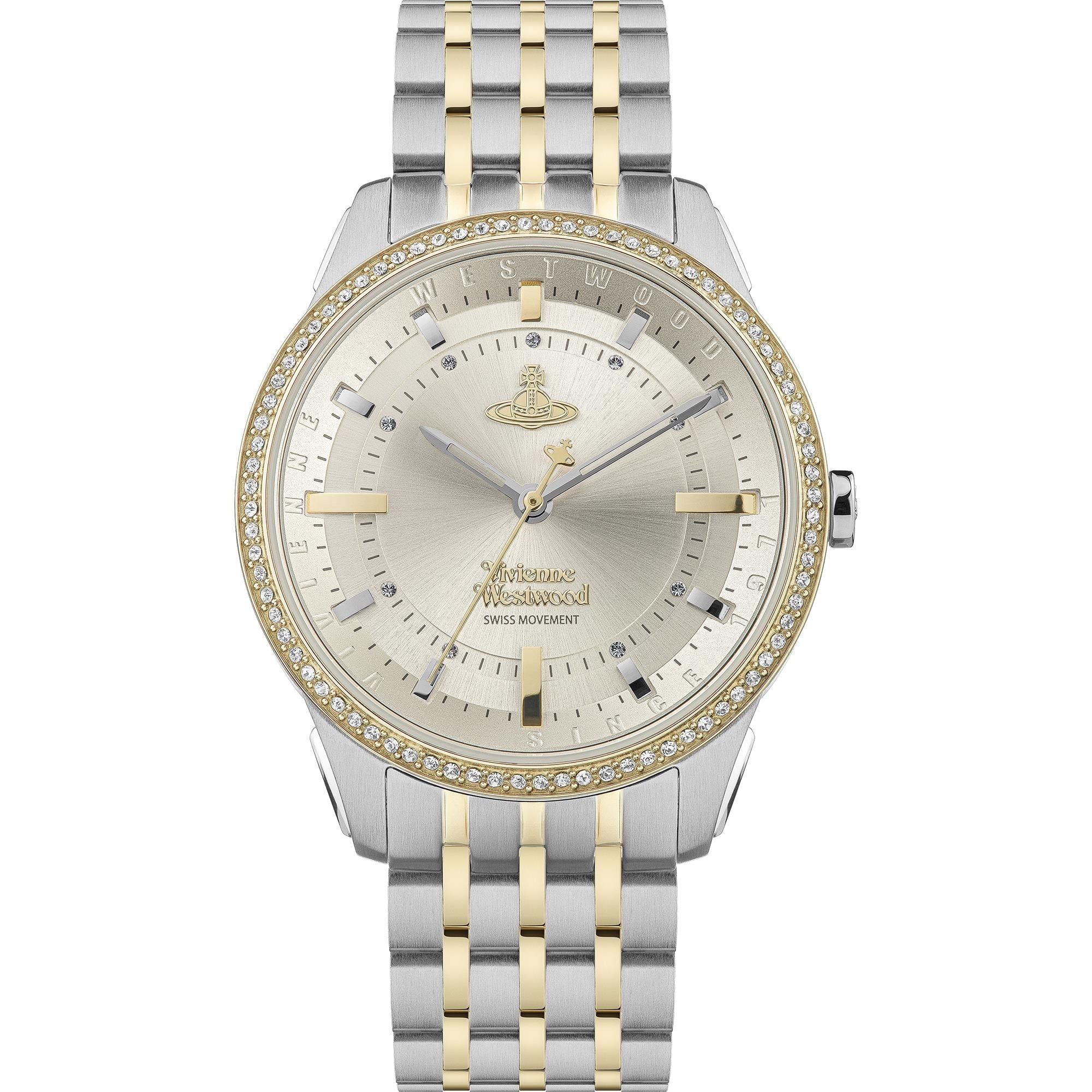 Vivienne Westwood East End Quartz Champagne Dial Two-Tone PVD Stainless Steel Bracelet Ladies Watch VV262LGYSG - Image 7
