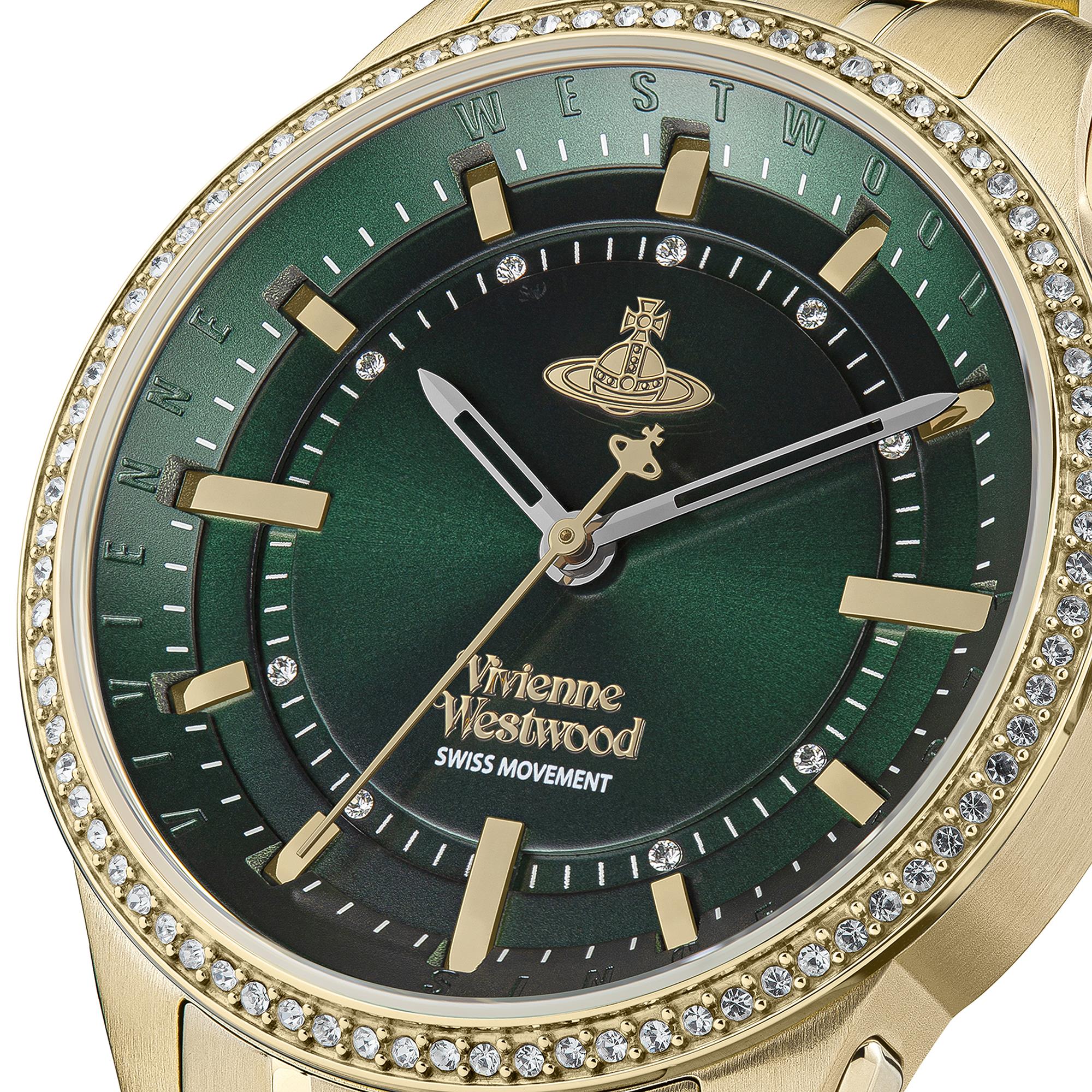 Vivienne Westwood East End Quartz Green Dial Gold PVD Stainless Steel Bracelet Ladies Watch VV262GRGD - Image 2