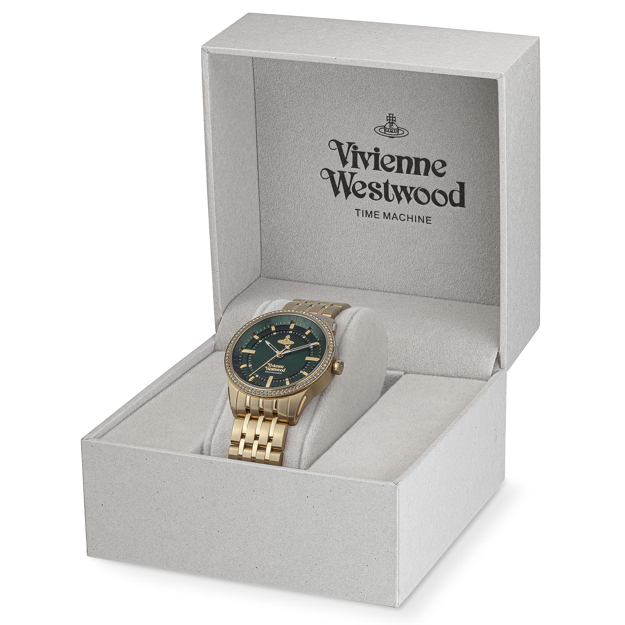 Vivienne Westwood East End Quartz Green Dial Gold PVD Stainless Steel Bracelet Ladies Watch VV262GRGD - Image 5