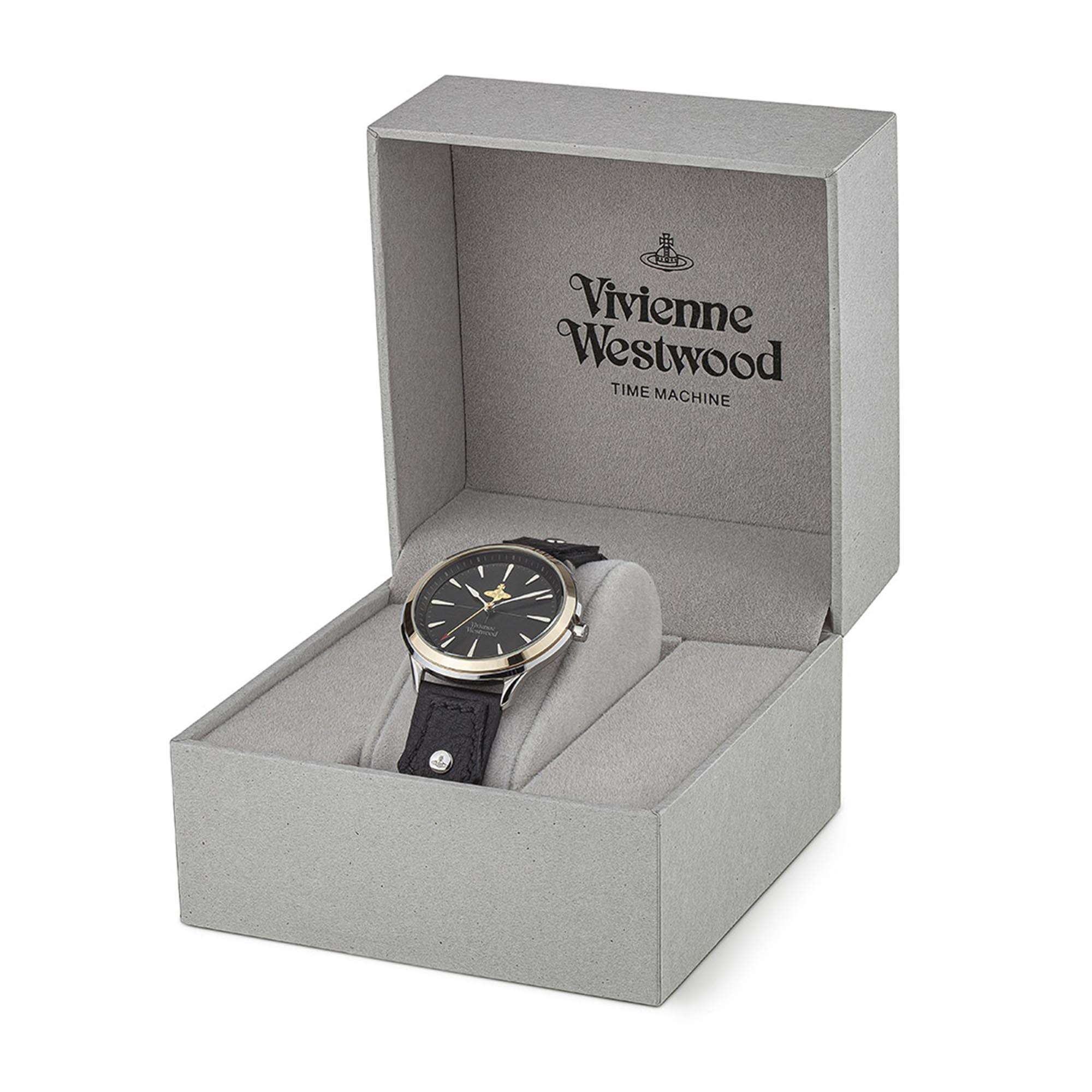 Vivienne Westwood The Elcho Quartz Black Dial Black Leather Strap Ladies Watch VV255SGBK - Image 3