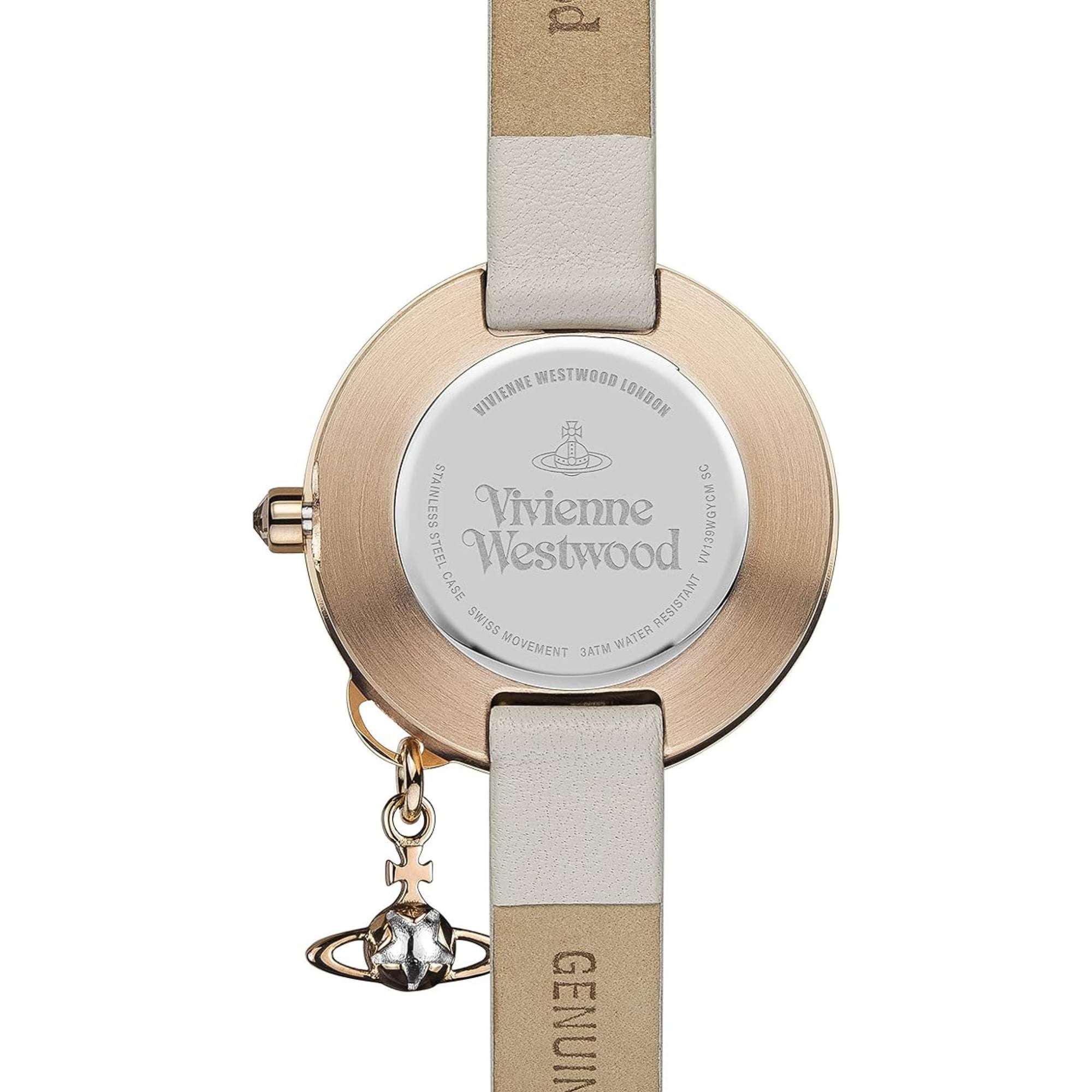 Vivienne Westwood Exclusive Bow Grey Dial Leather Strap Ladies Watch VV139WGYCM - Image 3