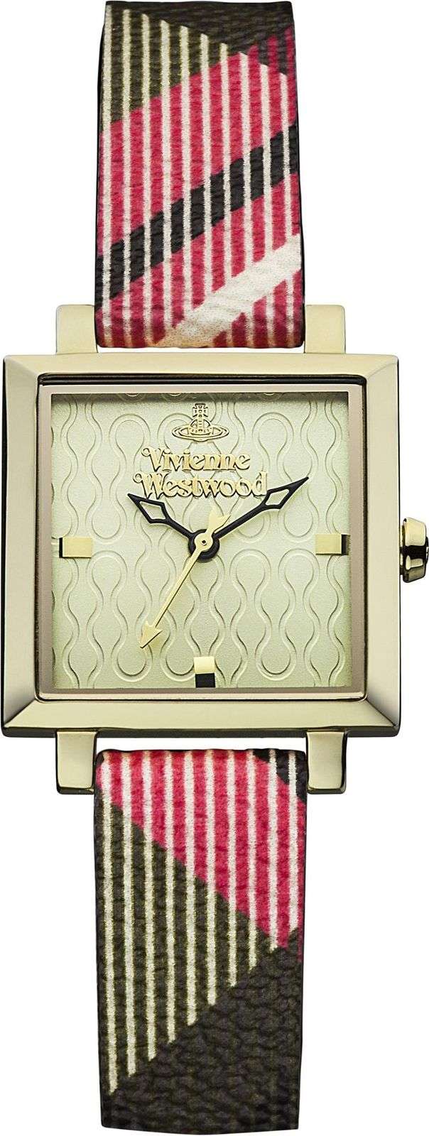 Vivienne Westwood Exhibitor Gold Dial Square Ladies' Watch VV087GDBR - Image 7