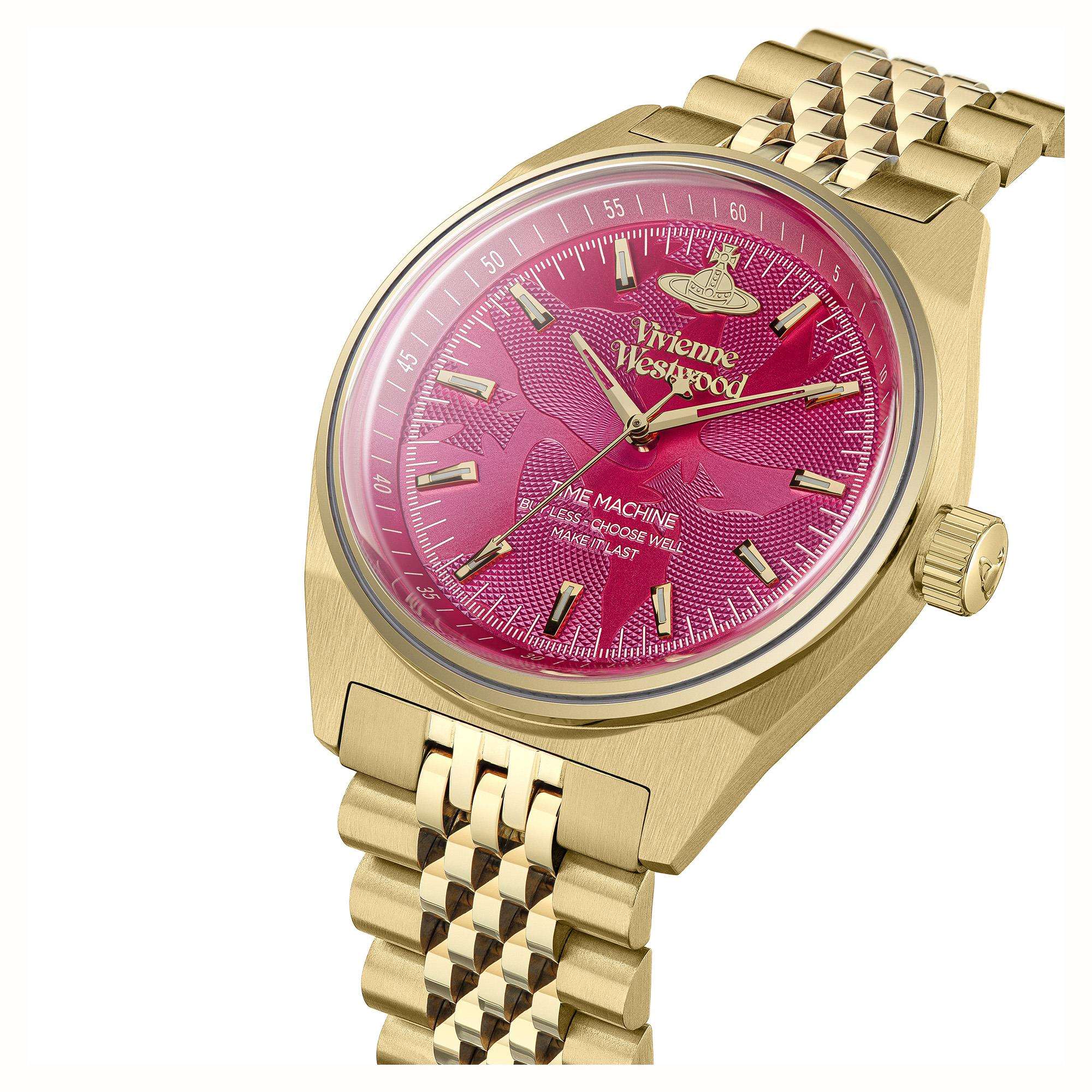 Vivienne Westwood Lady Sydenham Pink Dial Gold PVD Stainless Steel Bracelet Ladies Watch VV251RRGD - Image 2