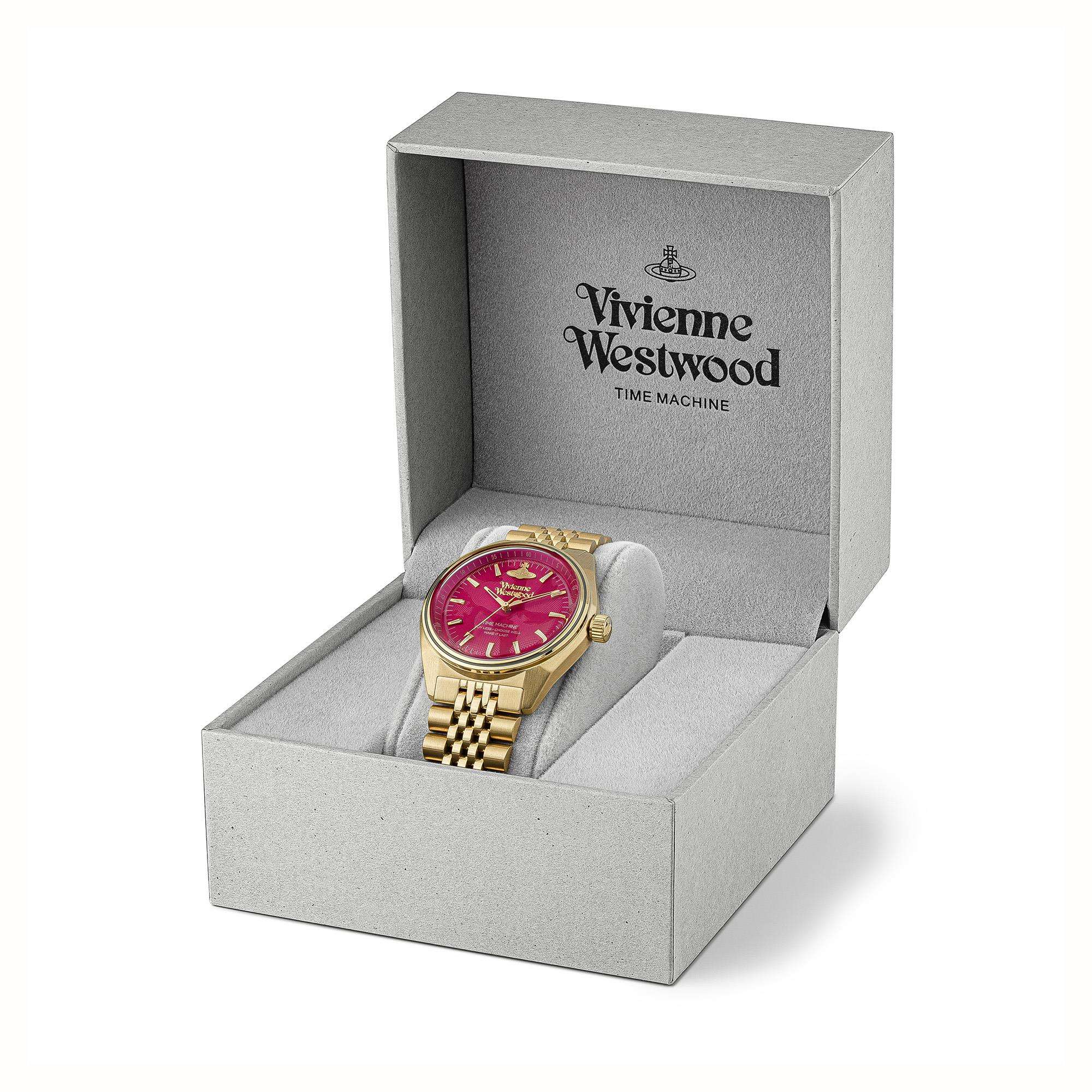Vivienne Westwood Lady Sydenham Pink Dial Gold PVD Stainless Steel Bracelet Ladies Watch VV251RRGD - Image 6