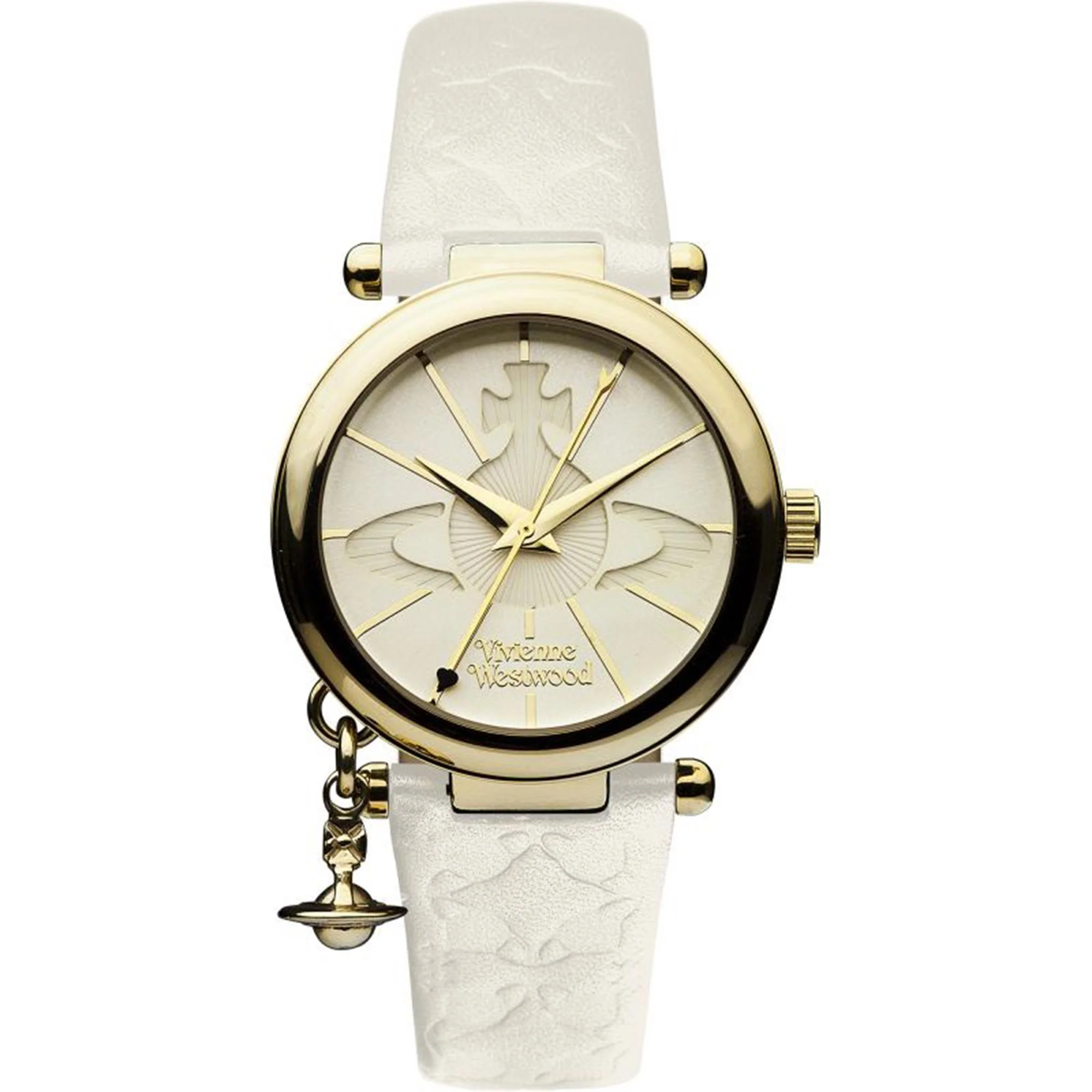 Vivienne Westwood Orb II Quartz Cream Dial Leather Strap Ladies Watch VV006WHWH