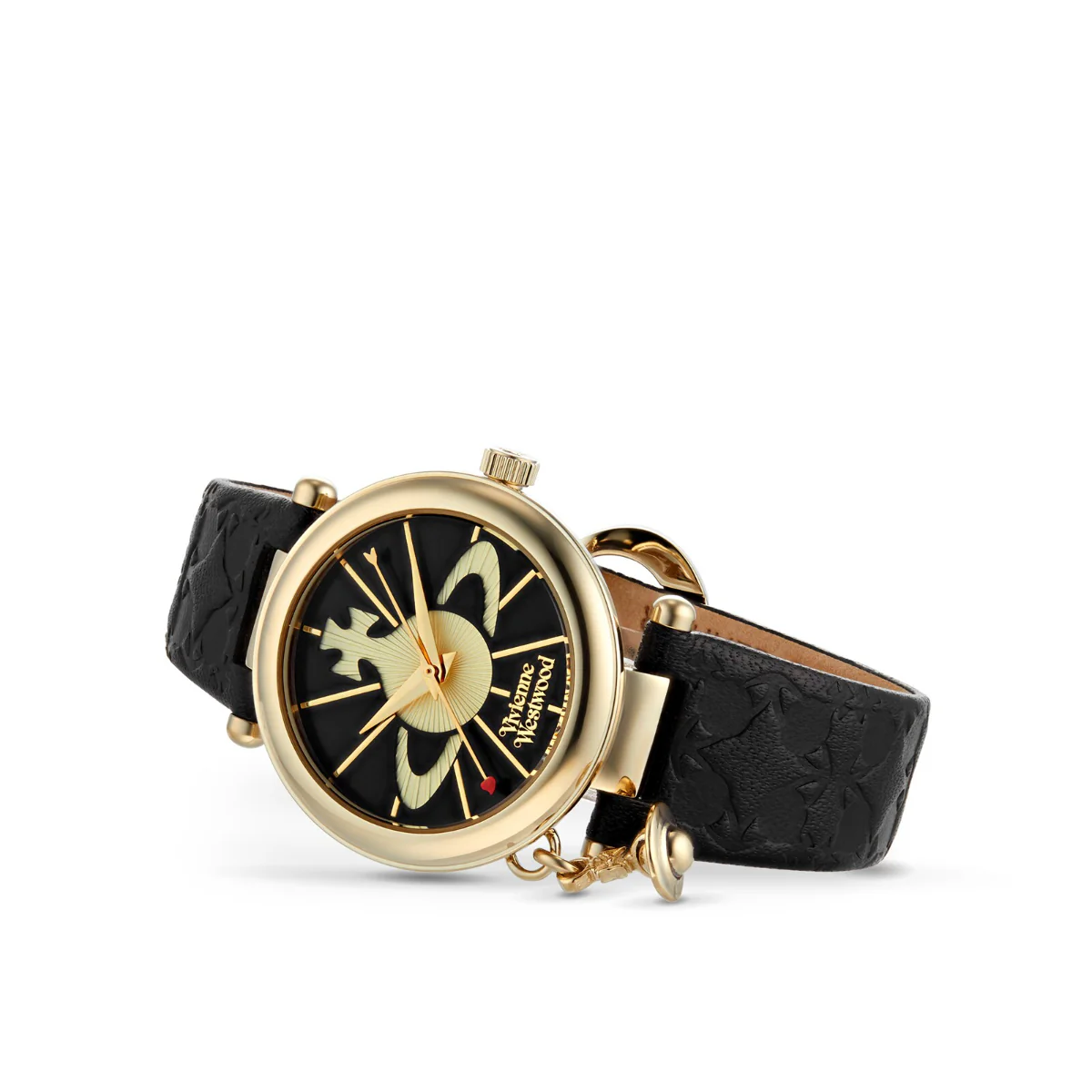 Vivienne Westwood Orb II Black Dial Leather Strap Women's Watch VV006BKGD - Image 5