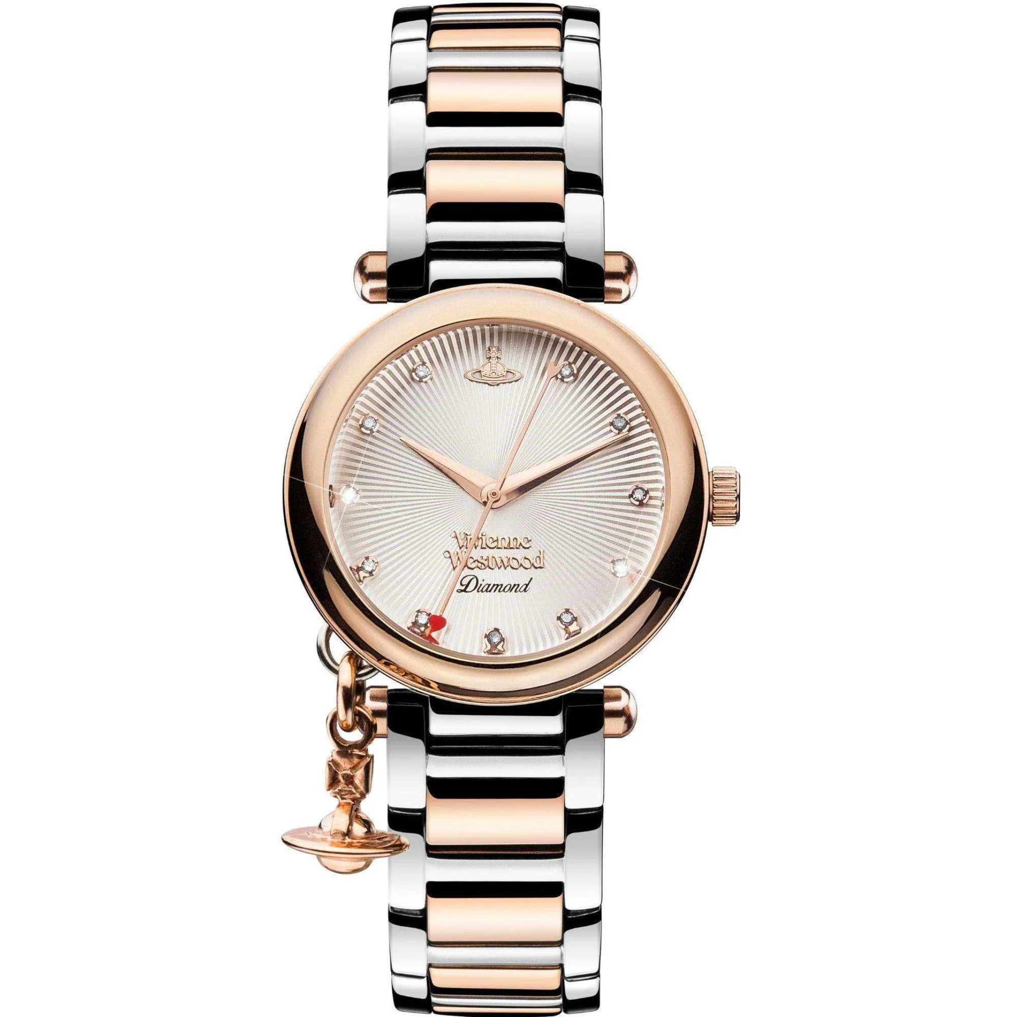Vivienne Westwood Orb Quartz Silver Dial Two Tone Steel Bracelet Ladies Watch VV006SLRS - Image 4