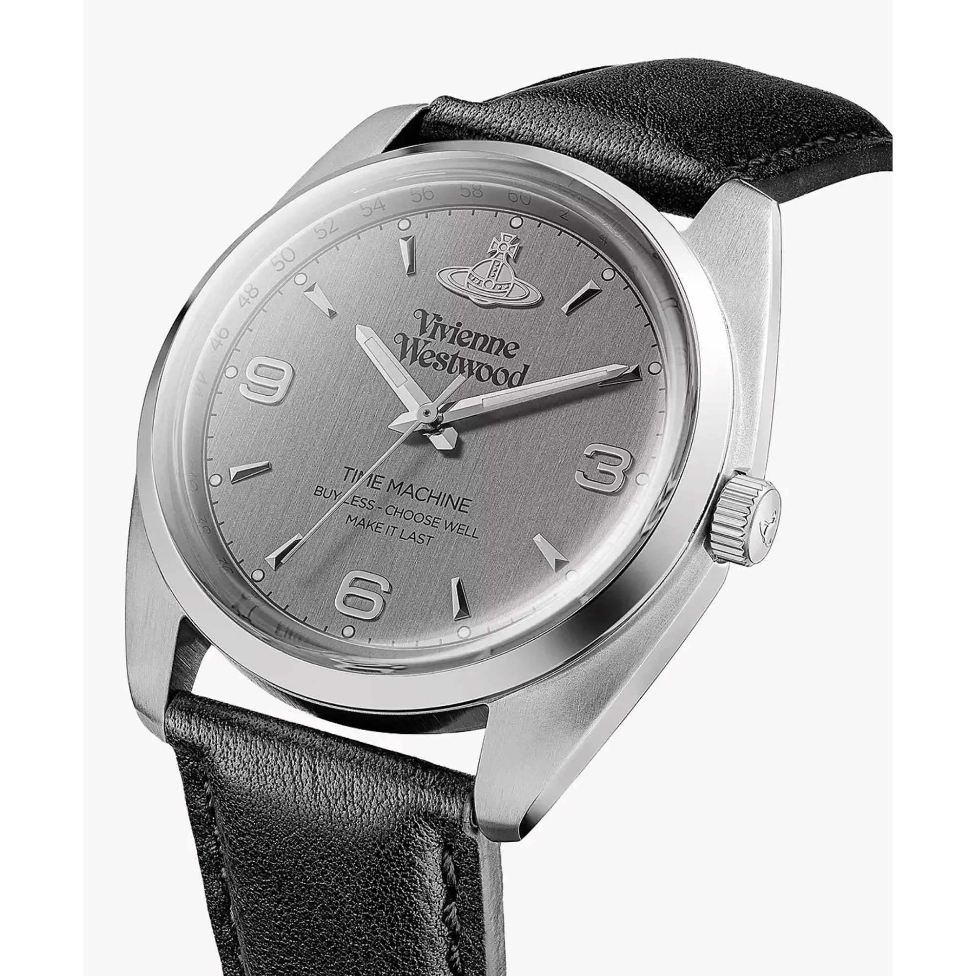 Vivienne Westwood Pennington Grey Dial Black Leather Strap Unisex Watch VV274CGBK - Image 8