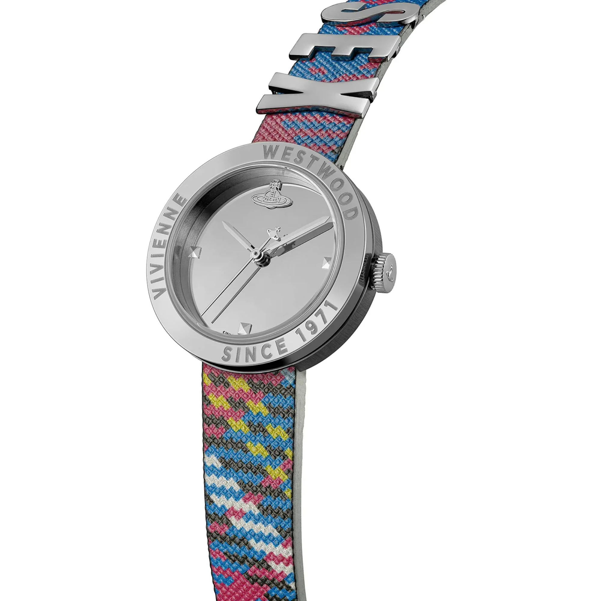 Vivienne Westwood Rebel Silver Dial Synthetic Leather Strap Women's Watch VV303SLMT - Image 3