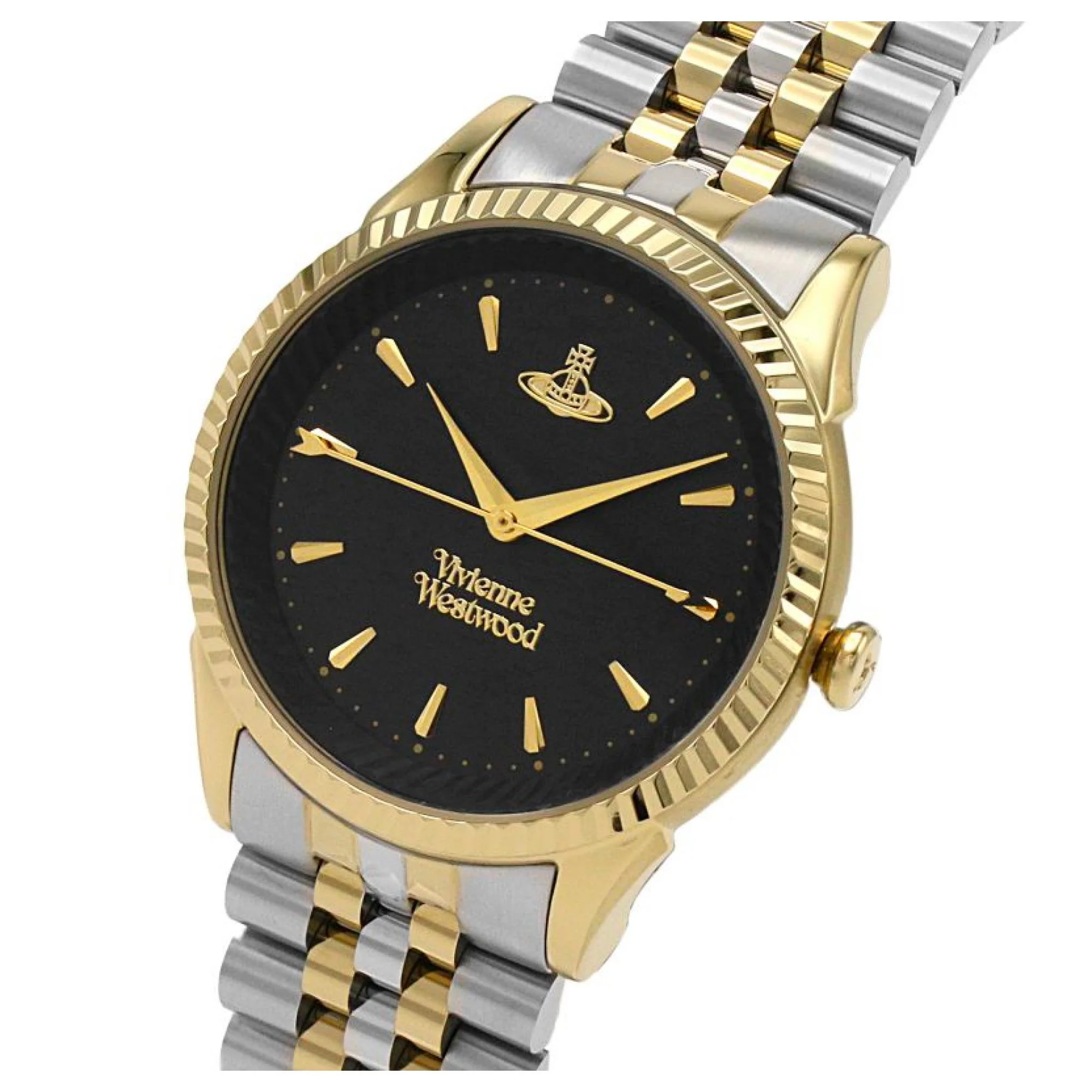Vivienne Westwood Seymour Quartz Black Dial Two Tone Silver Gold Stainless Steel Ladies Watch VV240BKGS - Image 11