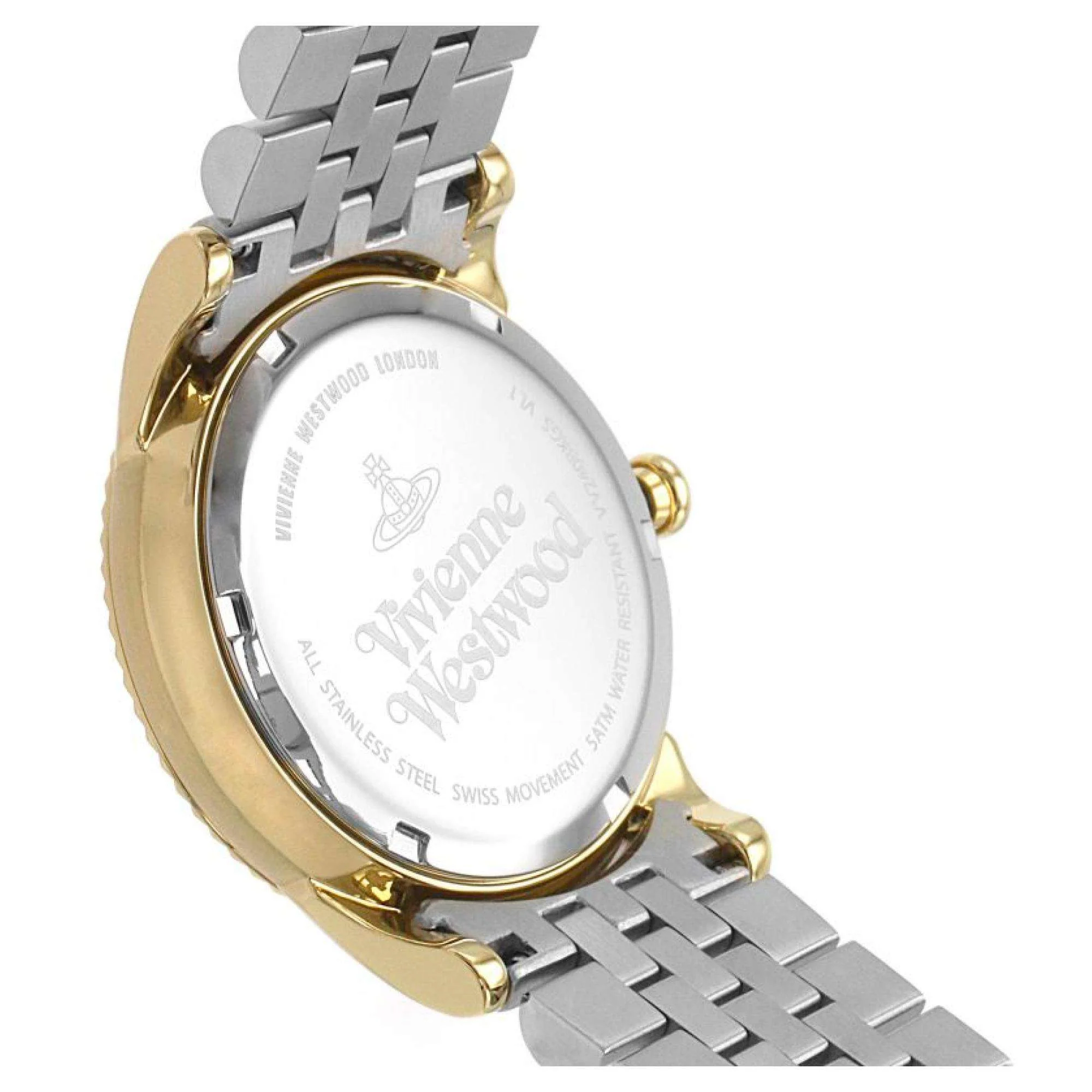 Vivienne Westwood Seymour Quartz Black Dial Two Tone Silver Gold Stainless Steel Ladies Watch VV240BKGS - Image 4
