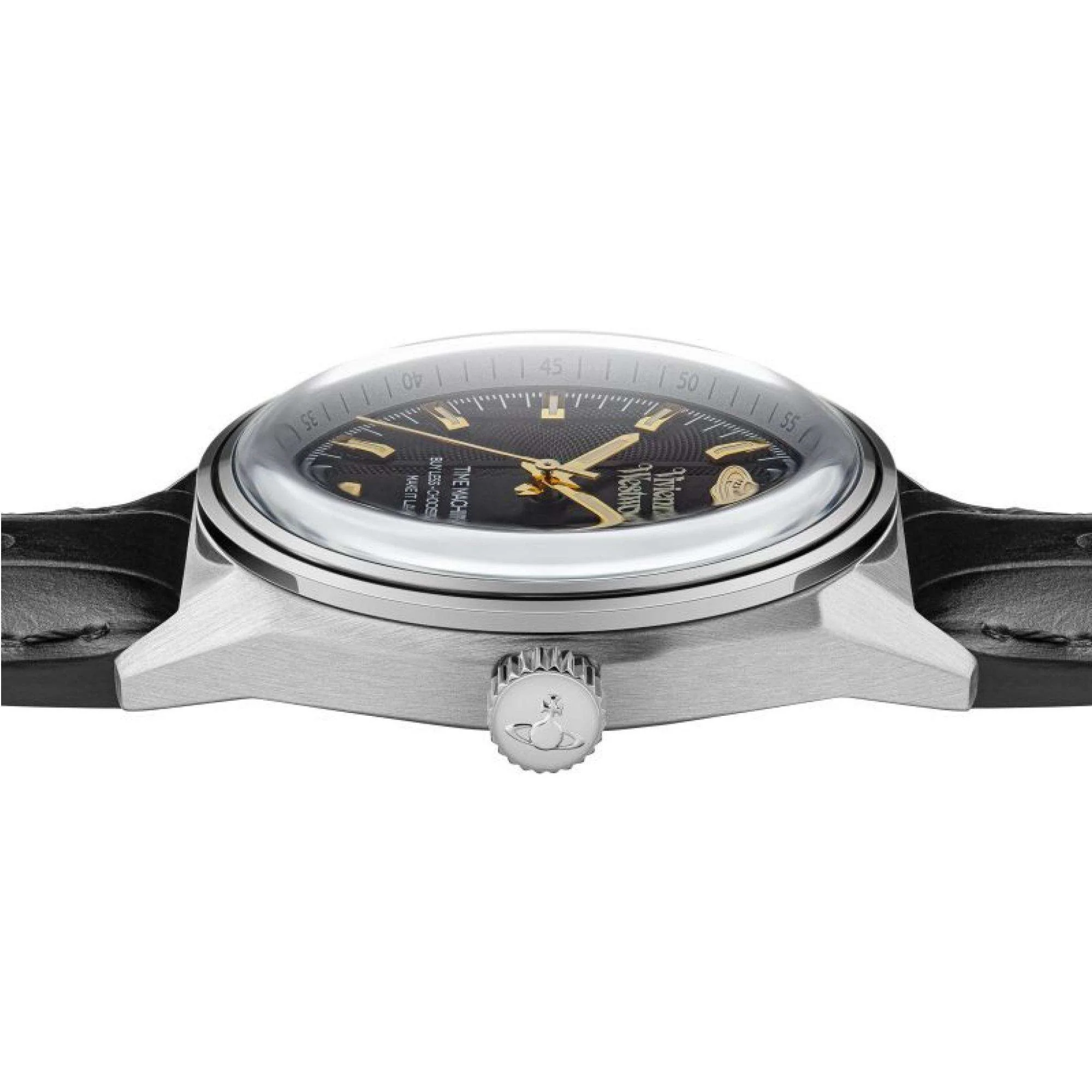 Vivienne Westwood Sydenham Gents Quartz Watch Black Dial Black Leather Strap VV251BKBK - Image 5
