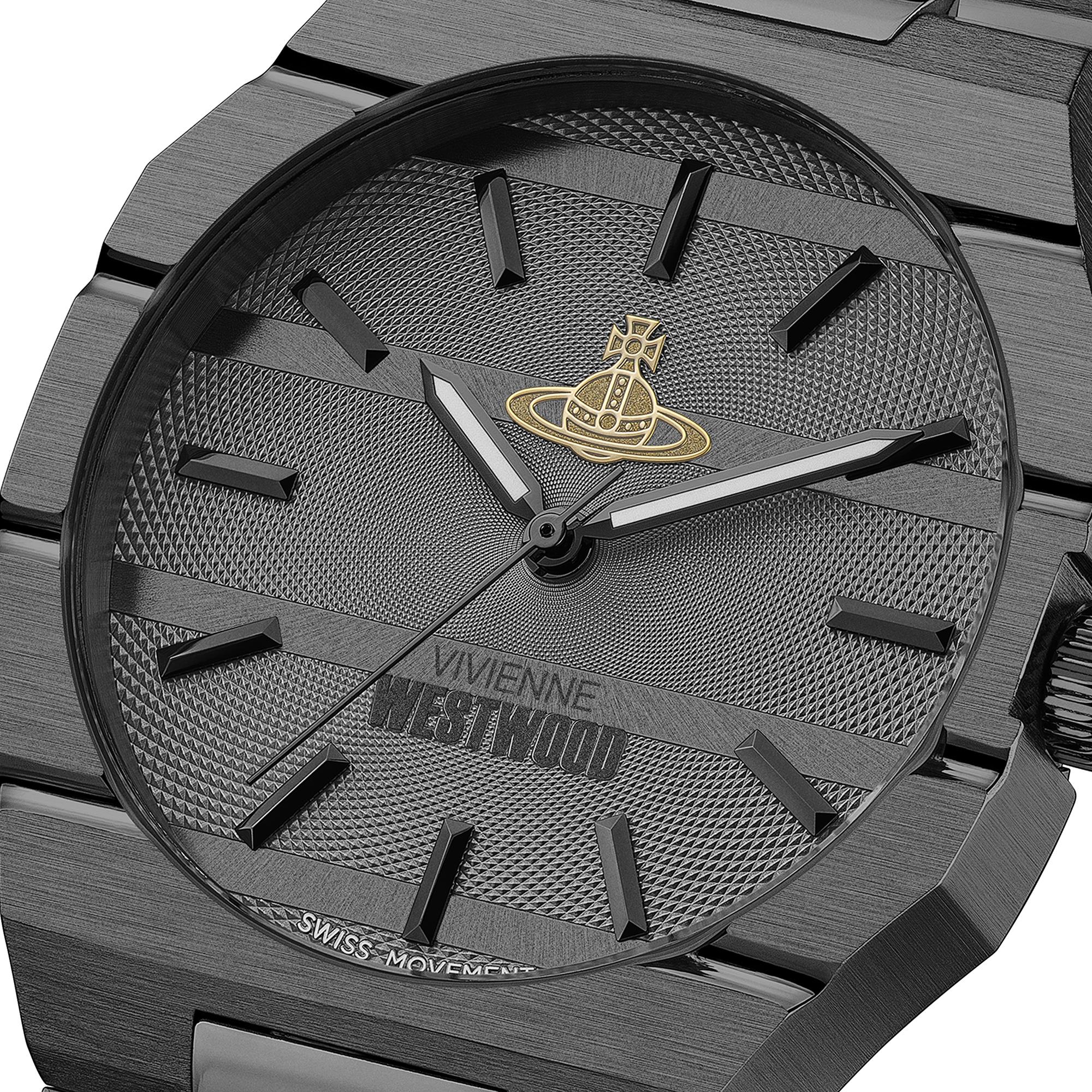 Vivienne Westwood The Bank Quartz Black Dial Steel Strap Unisex Watch VV294GYGN - Image 3