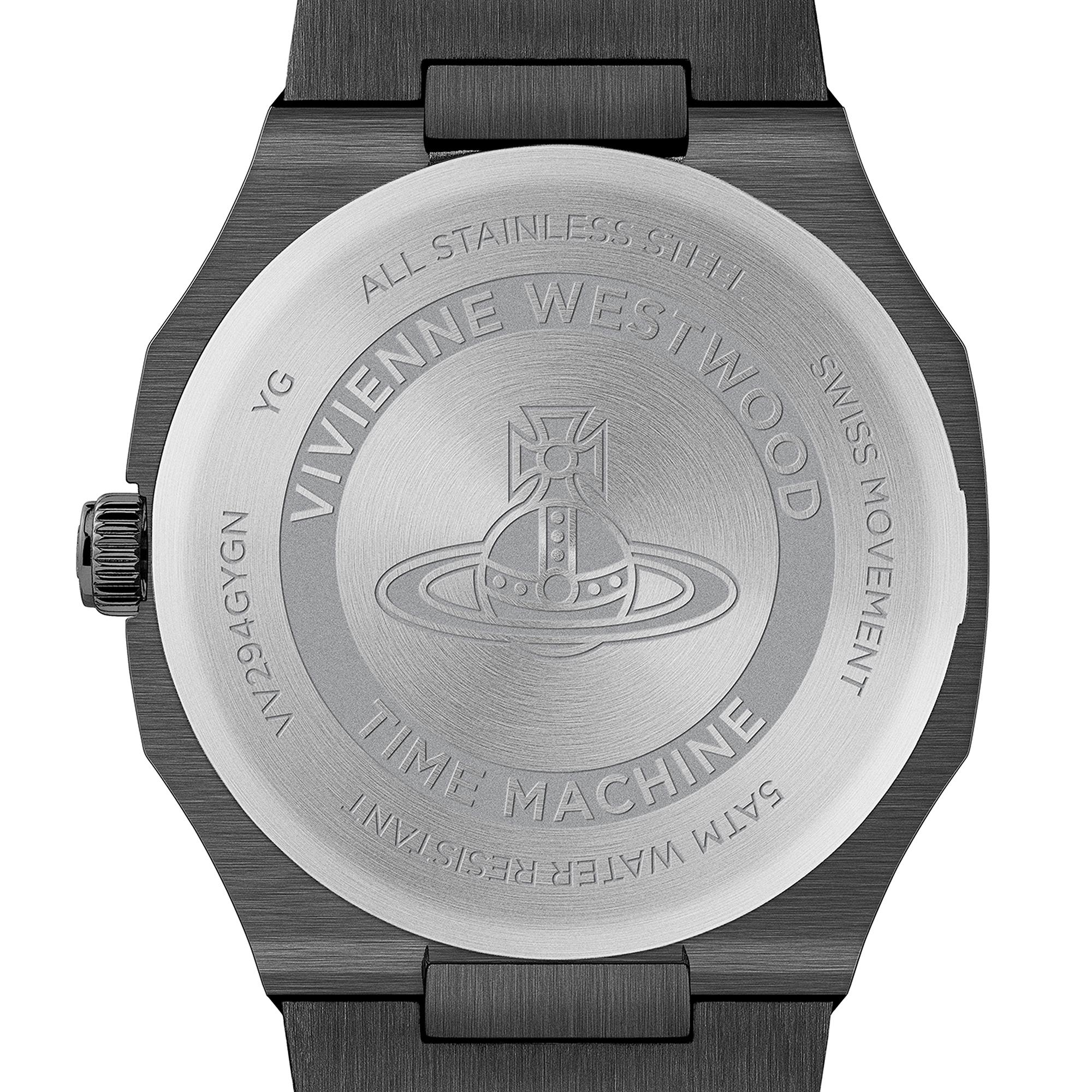 Vivienne Westwood The Bank Quartz Black Dial Steel Strap Unisex Watch VV294GYGN - Image 5