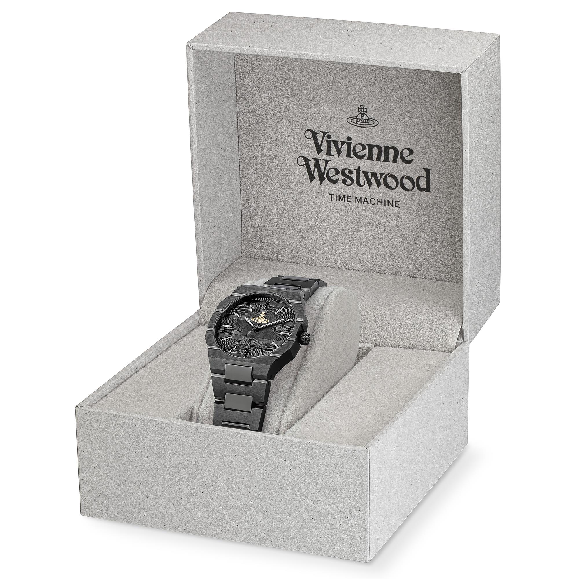Vivienne Westwood The Bank Quartz Black Dial Steel Strap Unisex Watch VV294GYGN - Image 6
