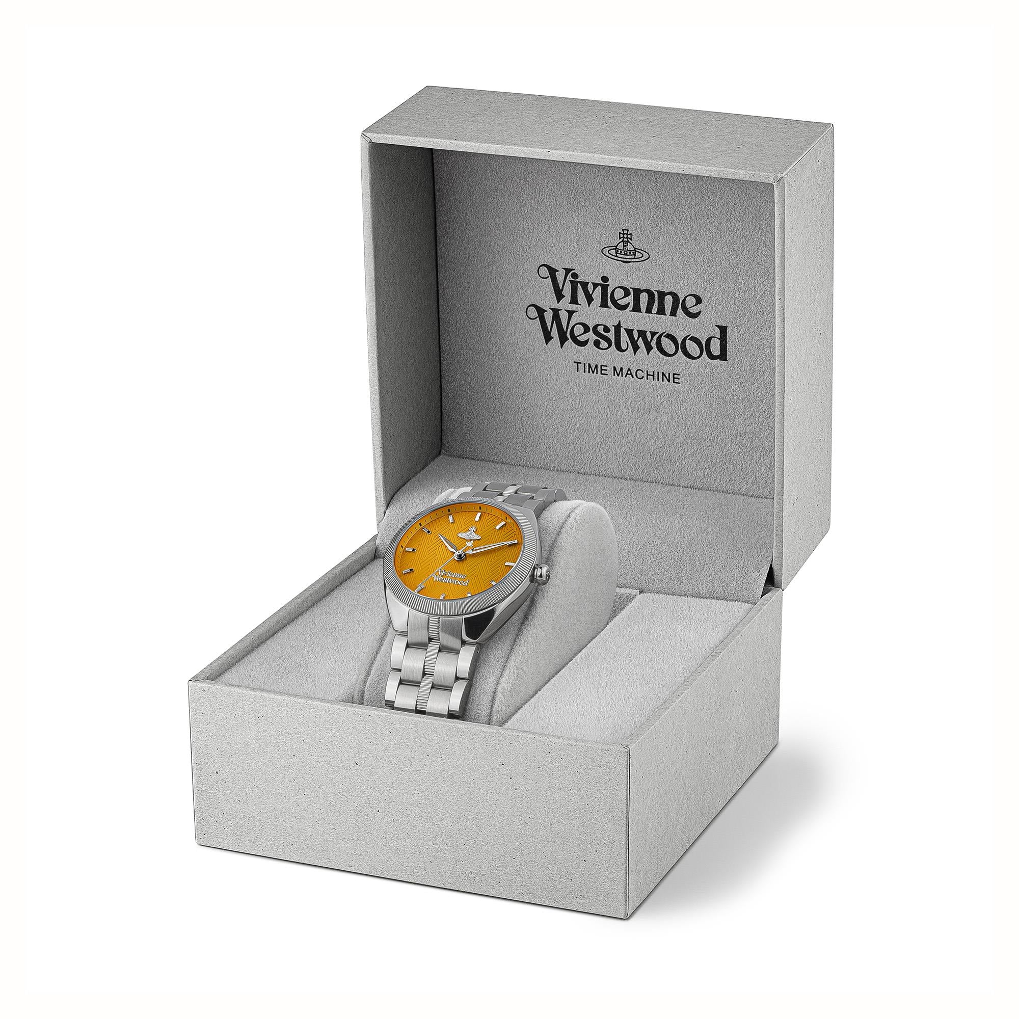 Vivienne Westwood The Mews Orange Dial Stainless Steel Bracelet Ladies Watch VV281TNSL - Image 13