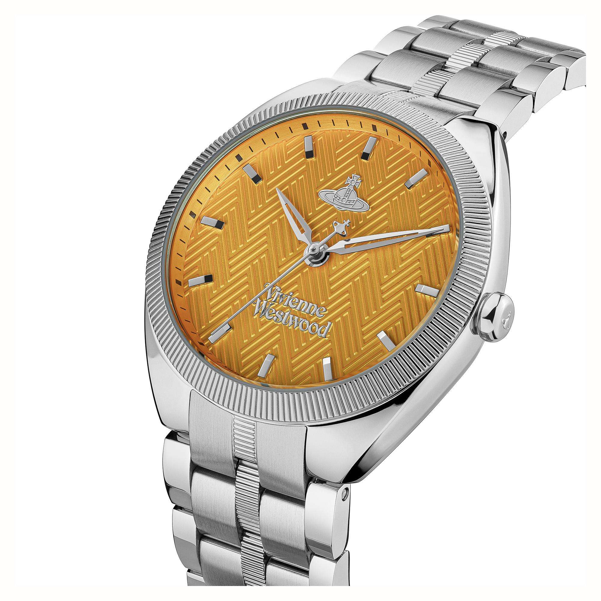 Vivienne Westwood The Mews Orange Dial Stainless Steel Bracelet Ladies Watch VV281TNSL - Image 2
