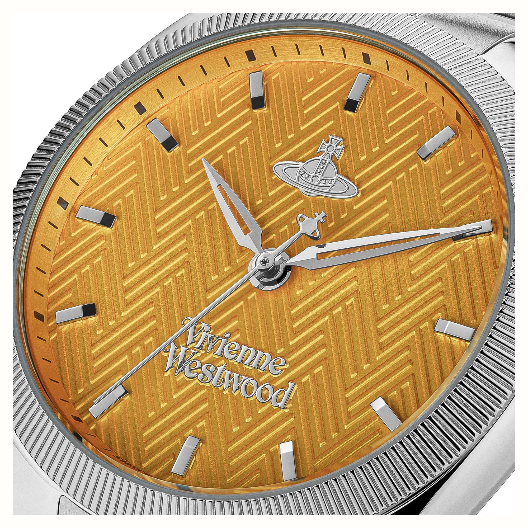 Vivienne Westwood The Mews Orange Dial Stainless Steel Bracelet Ladies Watch VV281TNSL - Image 3