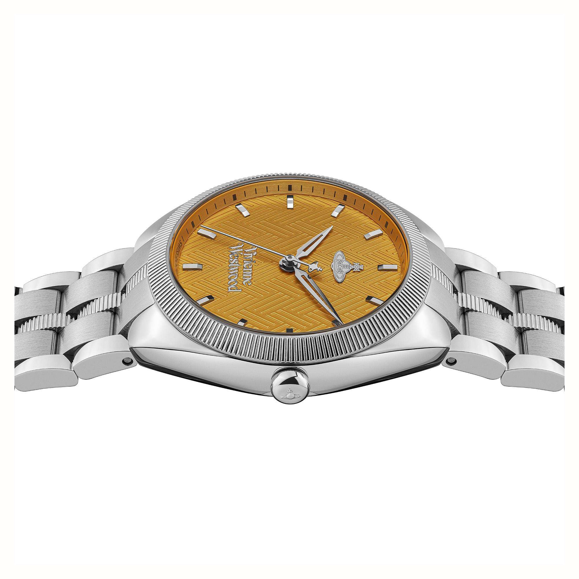 Vivienne Westwood The Mews Orange Dial Stainless Steel Bracelet Ladies Watch VV281TNSL - Image 4