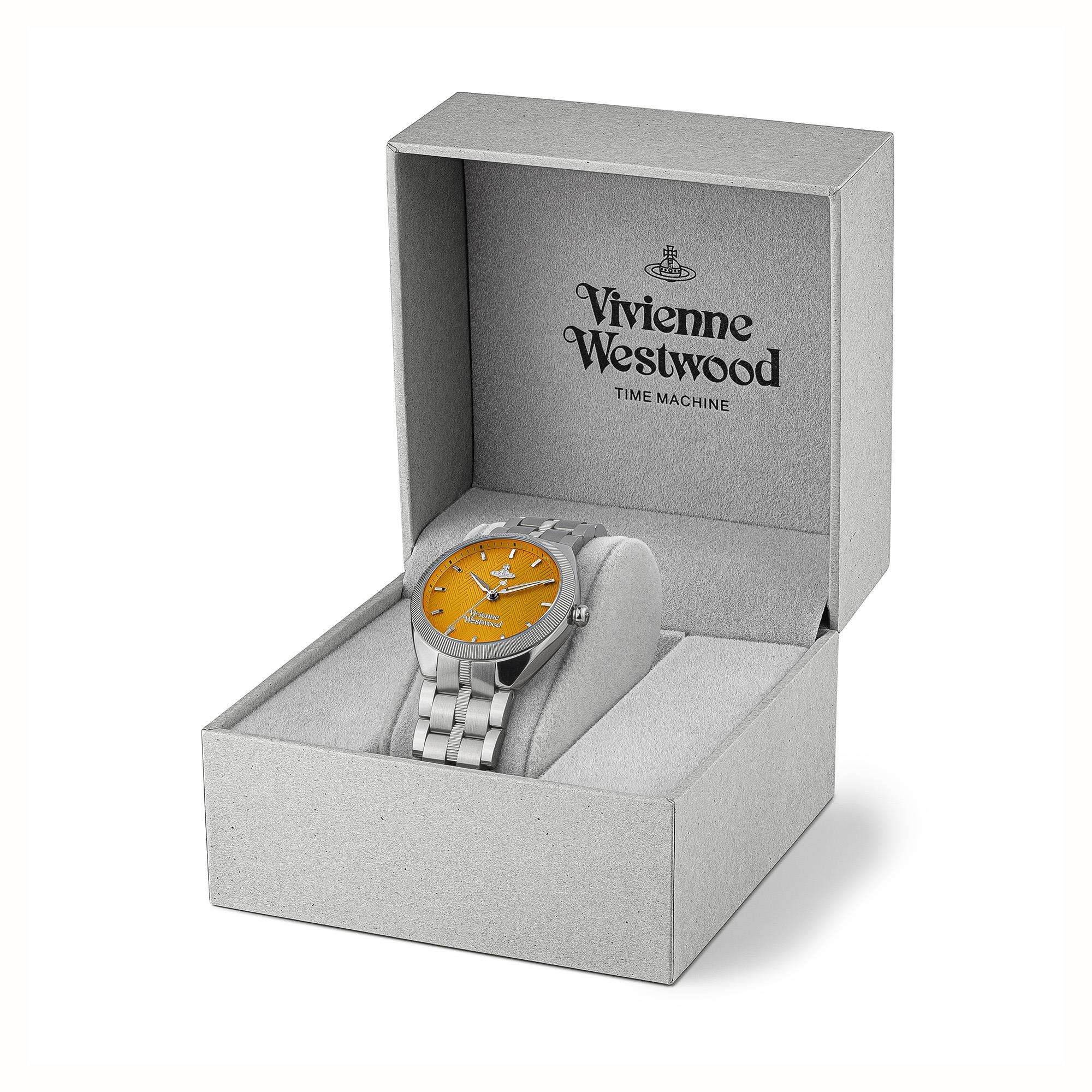 Vivienne Westwood The Mews Orange Dial Stainless Steel Bracelet Ladies Watch VV281TNSL - Image 6