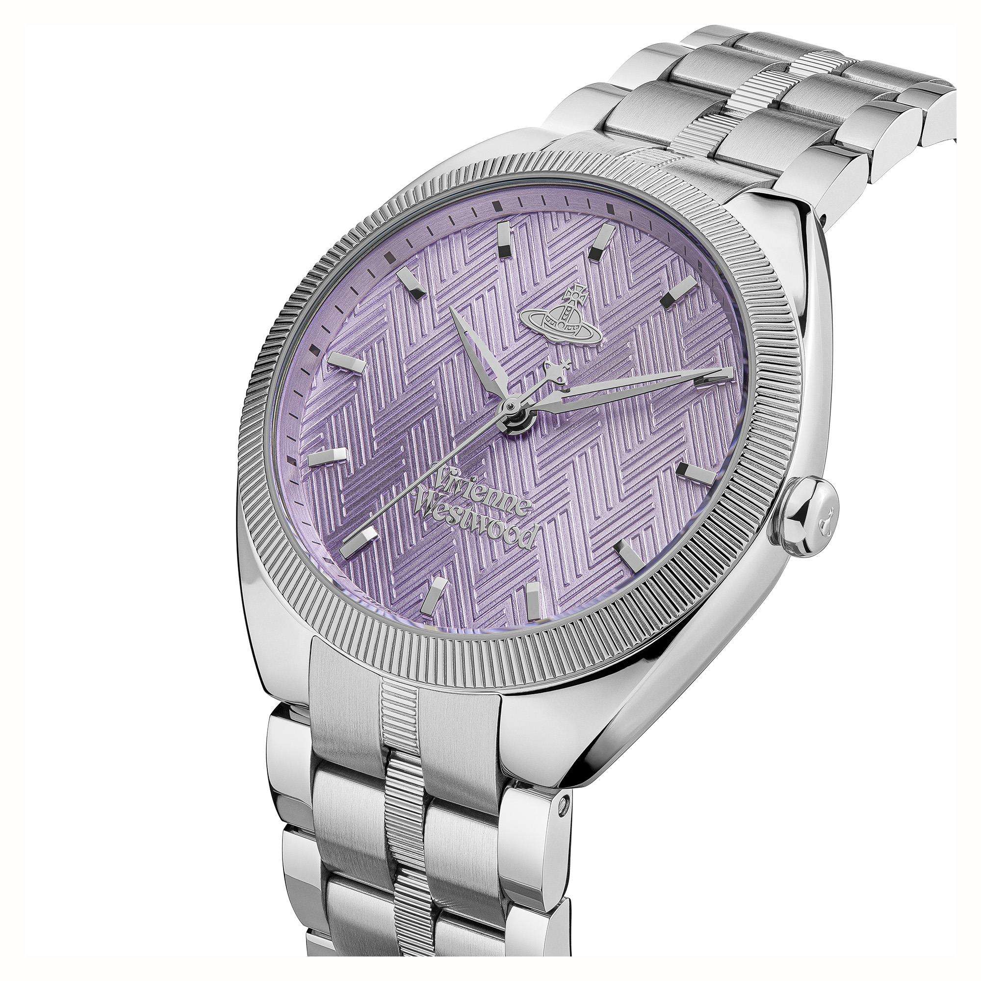 Vivienne Westwood The Mews Purple Dial Stainless Steel Bracelet Ladies Watch VV281PPSL - Image 2