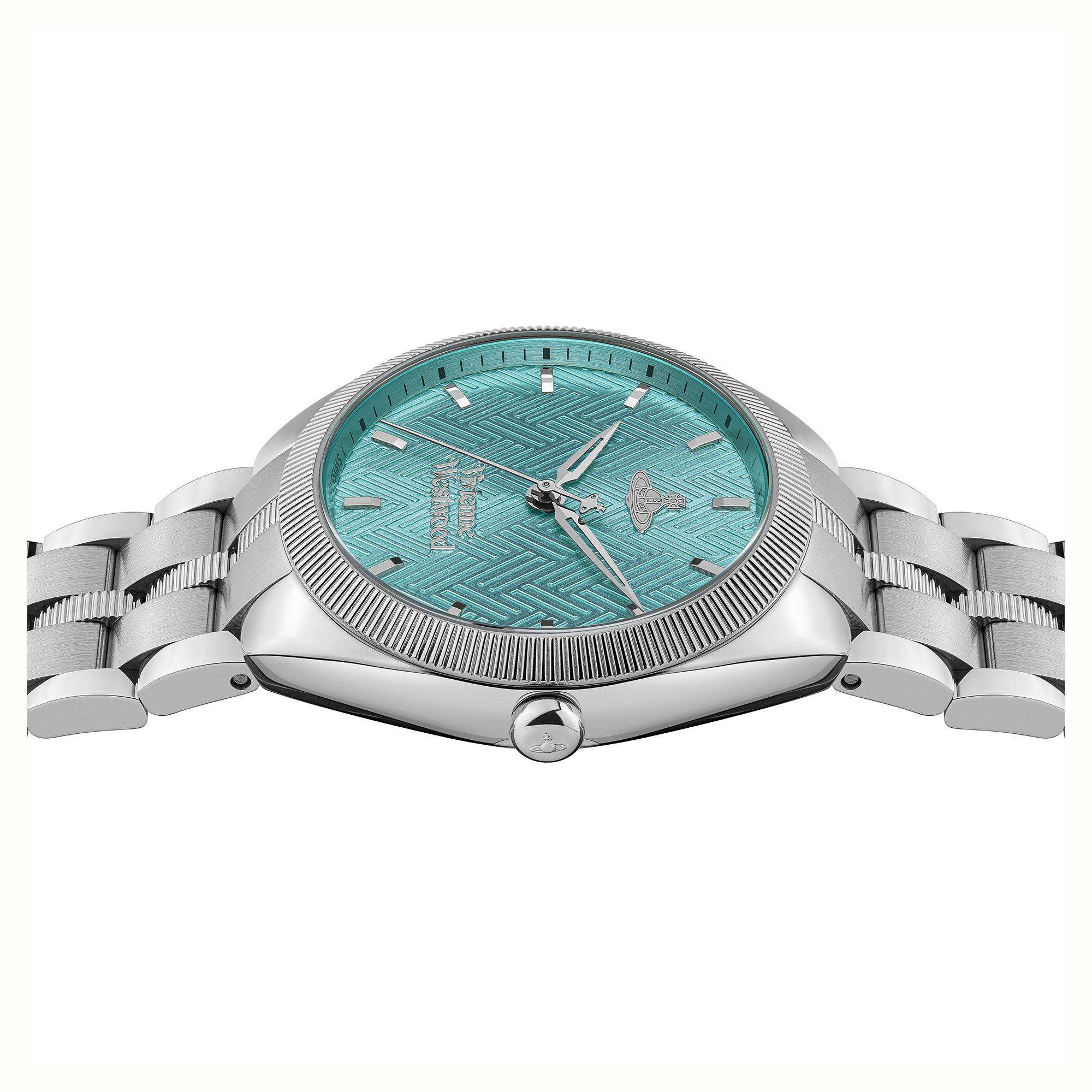 Vivienne Westwood The Mews Turquoise Dial Stainless Steel Bracelet Unisex Watch VV281TQSL - Image 5