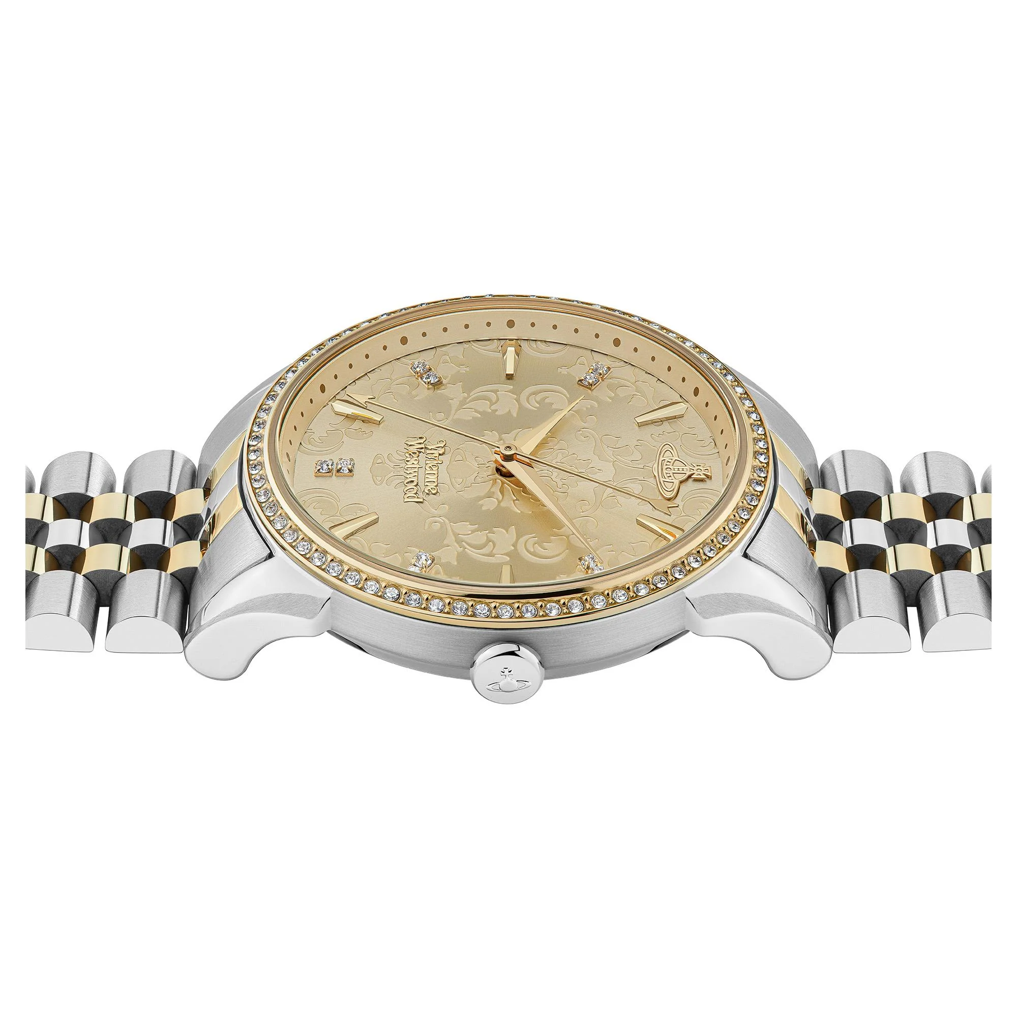 Vivienne Westwood The Wallace Champagne Dial Two Tone Stainless Steel Bracelet Ladies Watch VV208CPSG - Image 10
