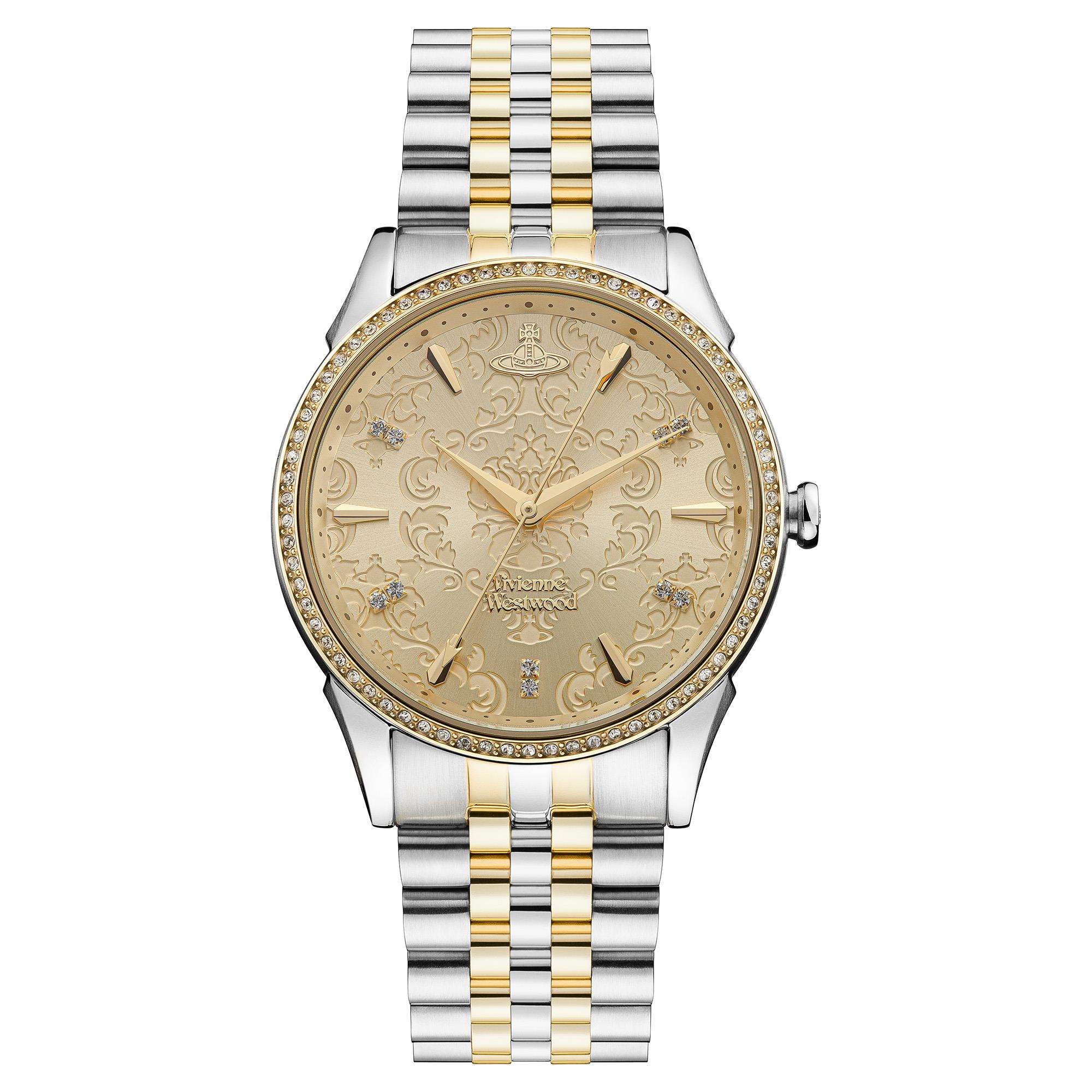 Vivienne Westwood The Wallace Champagne Dial Two Tone Stainless Steel Bracelet Ladies Watch VV208CPSG - Image 7