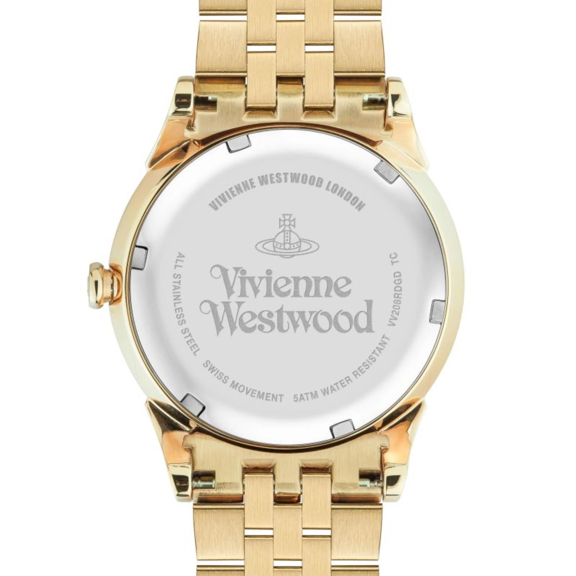 Vivienne Westwood Wallace Quartz Movement Orange Dial Stainless Steel Bracelet Ladies Watch VV208RDGD - Image 7