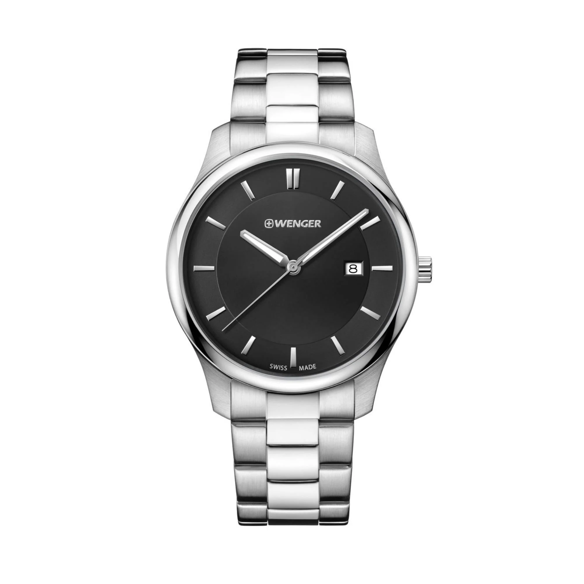 Wenger City Classic Black Dial Stainless Steel Bracelet Men's Watch 01.1441.104 - Image 3