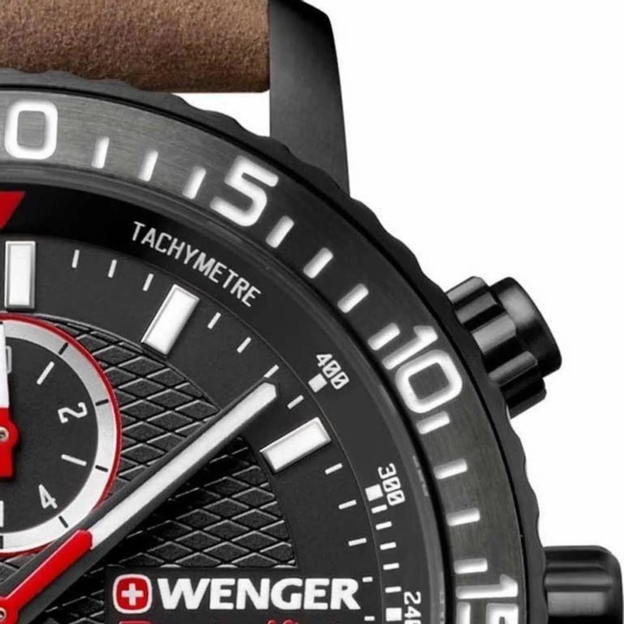 Wenger Roadster Black Night Quartz Black Dial Leather Strap Men's Watch 01.1843.107 - Image 8