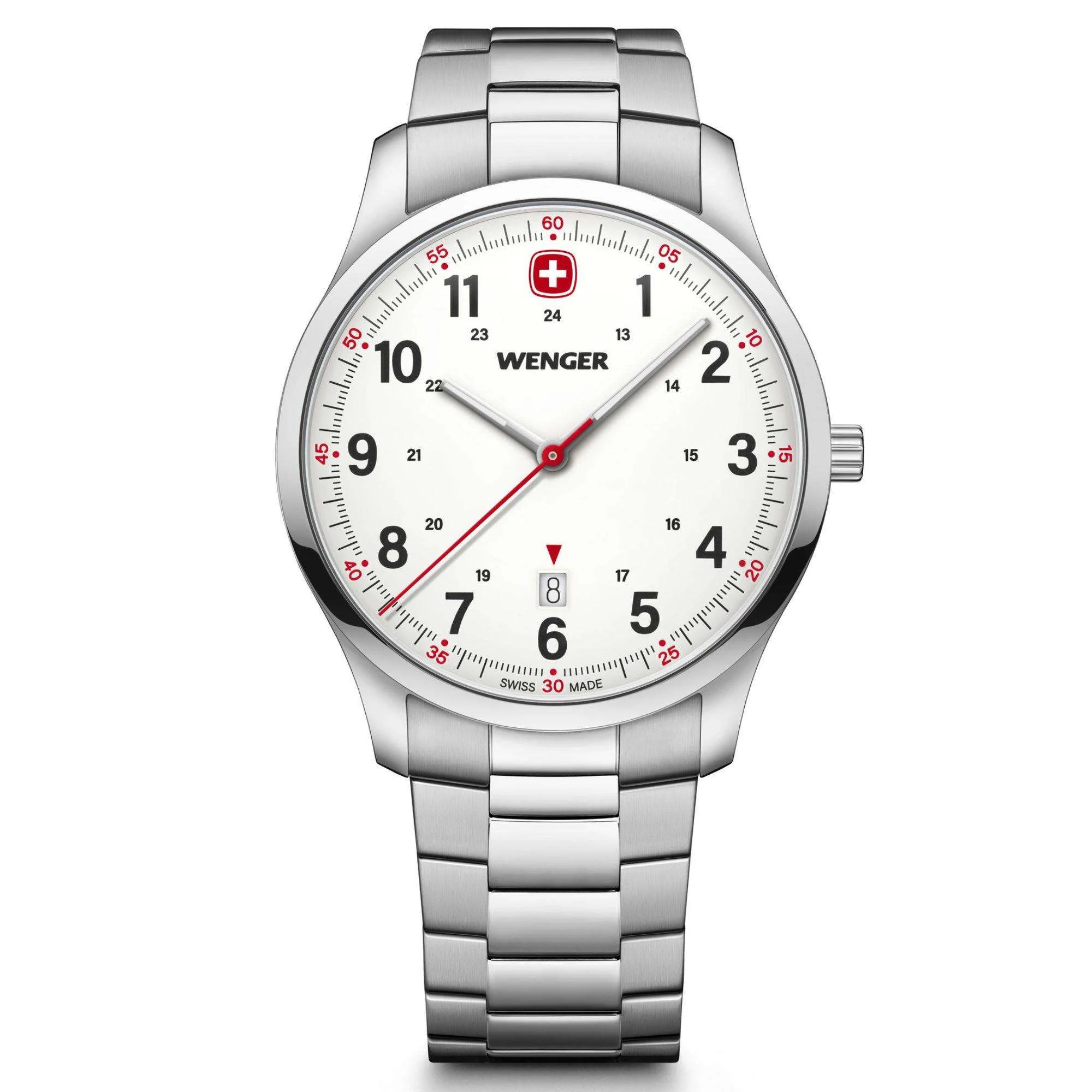 Wenger Sports City White Dial Stainless Steel Bracelet Men's Watch 01.1441.133 - Image 3