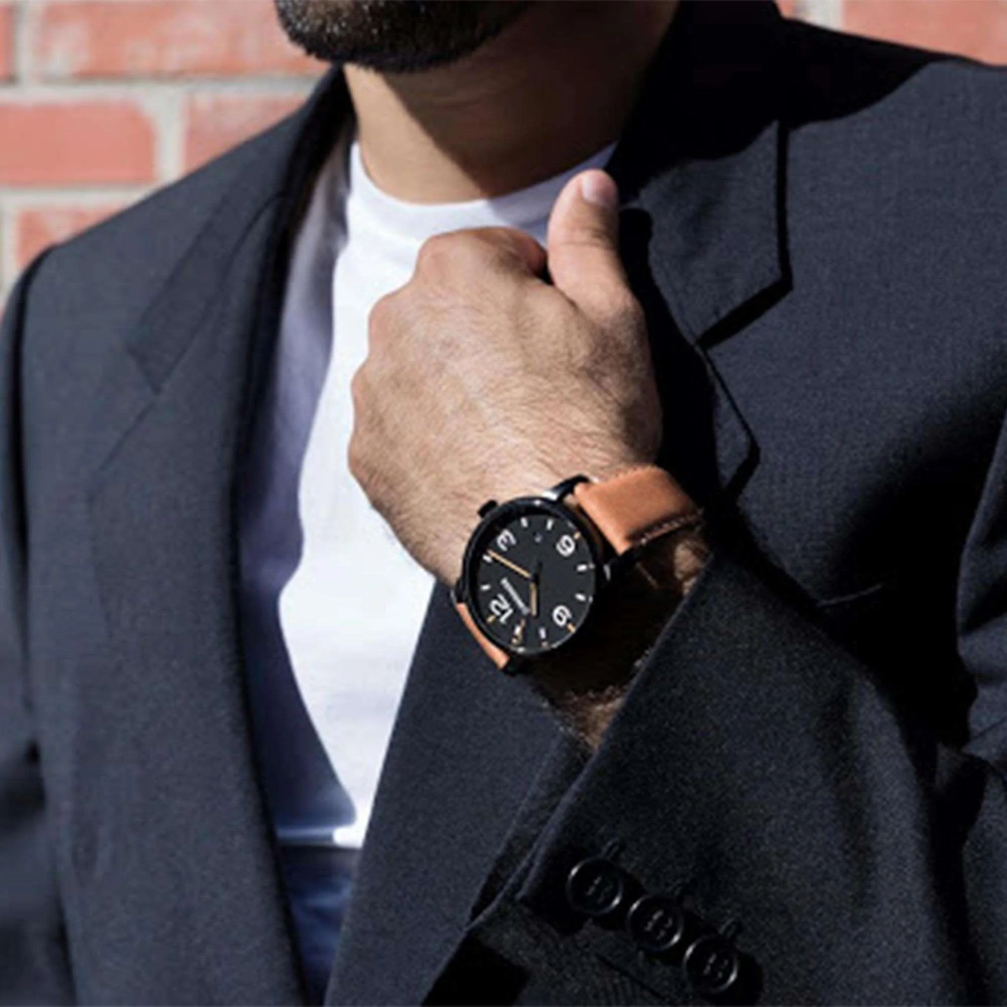 Wenger Urban Metropolitan Quartz Black Dial Brown Leather Strap Men's Watch 01.1741.134 - Image 8