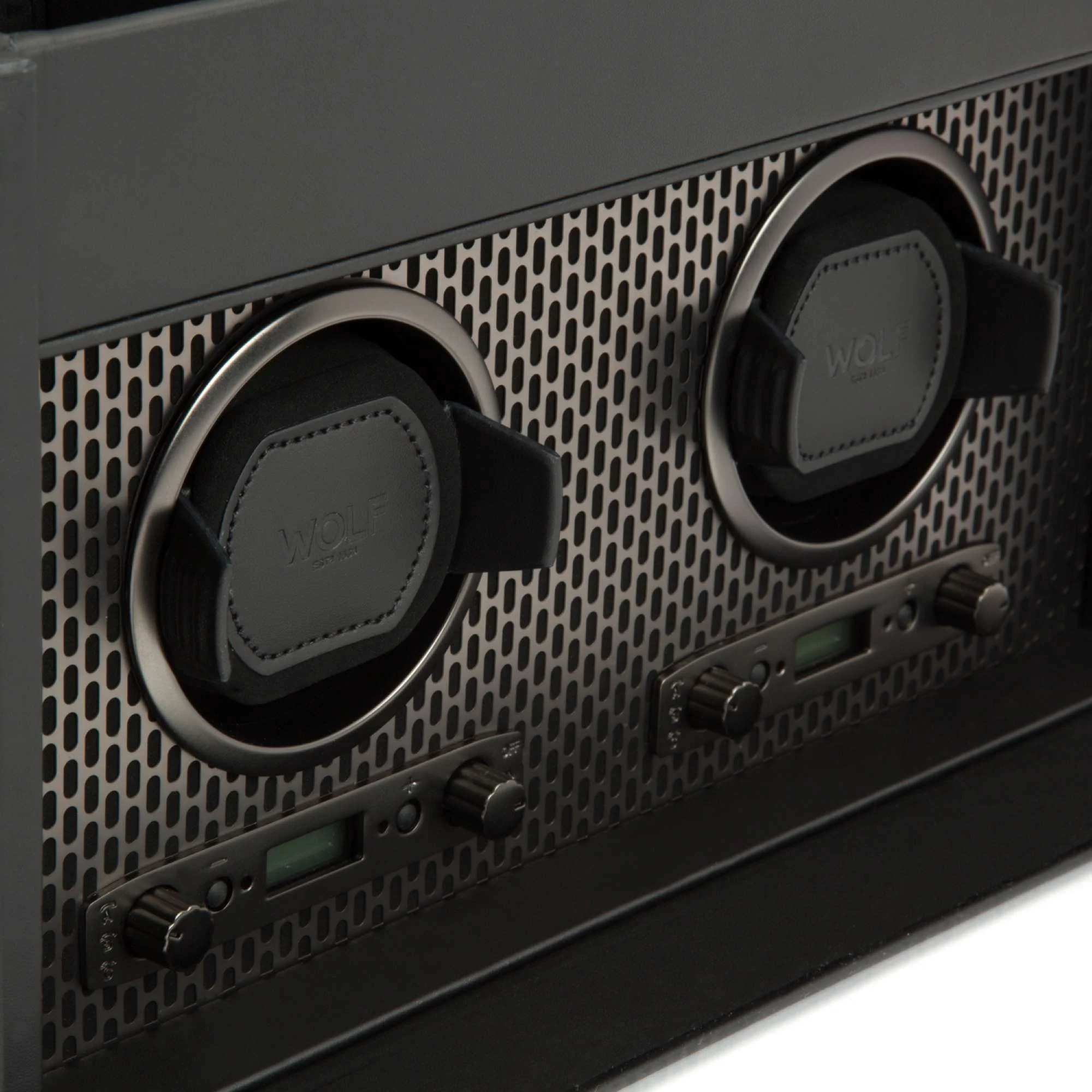 WOLF Axis Black Double Watch Winder With Storage 469303 - Image 5