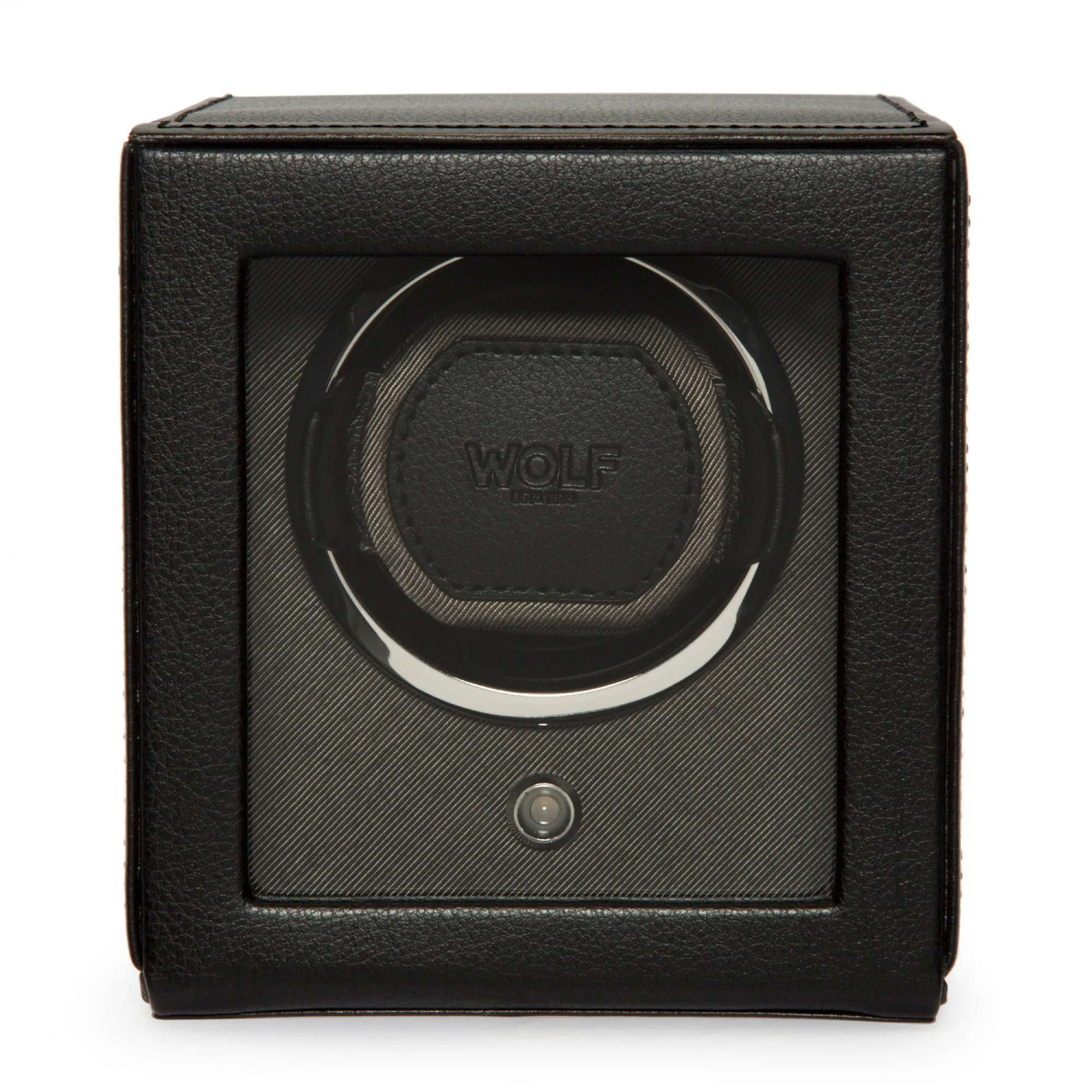 WOLF Cub Single Watch Winder Black with Cover 461103 - Image 7