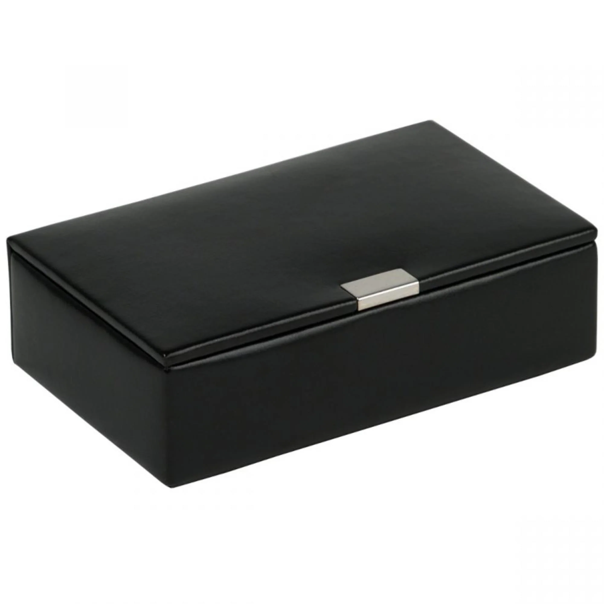WOLF Heritage 8-Piece Cufflink Box Black Leather 290202 - Image 8