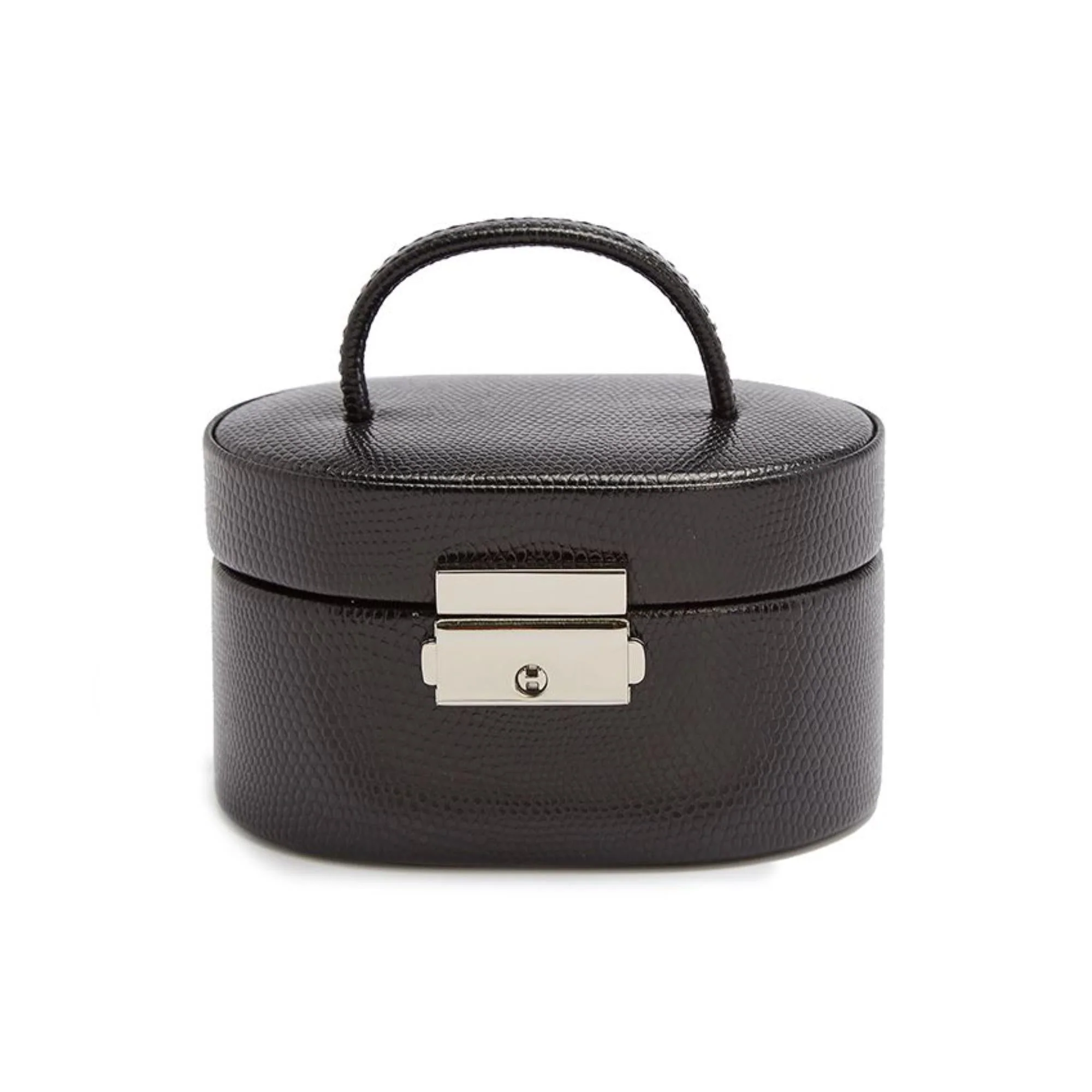 WOLF Heritage Mini Oval Box Black Leather 281402 - Image 6