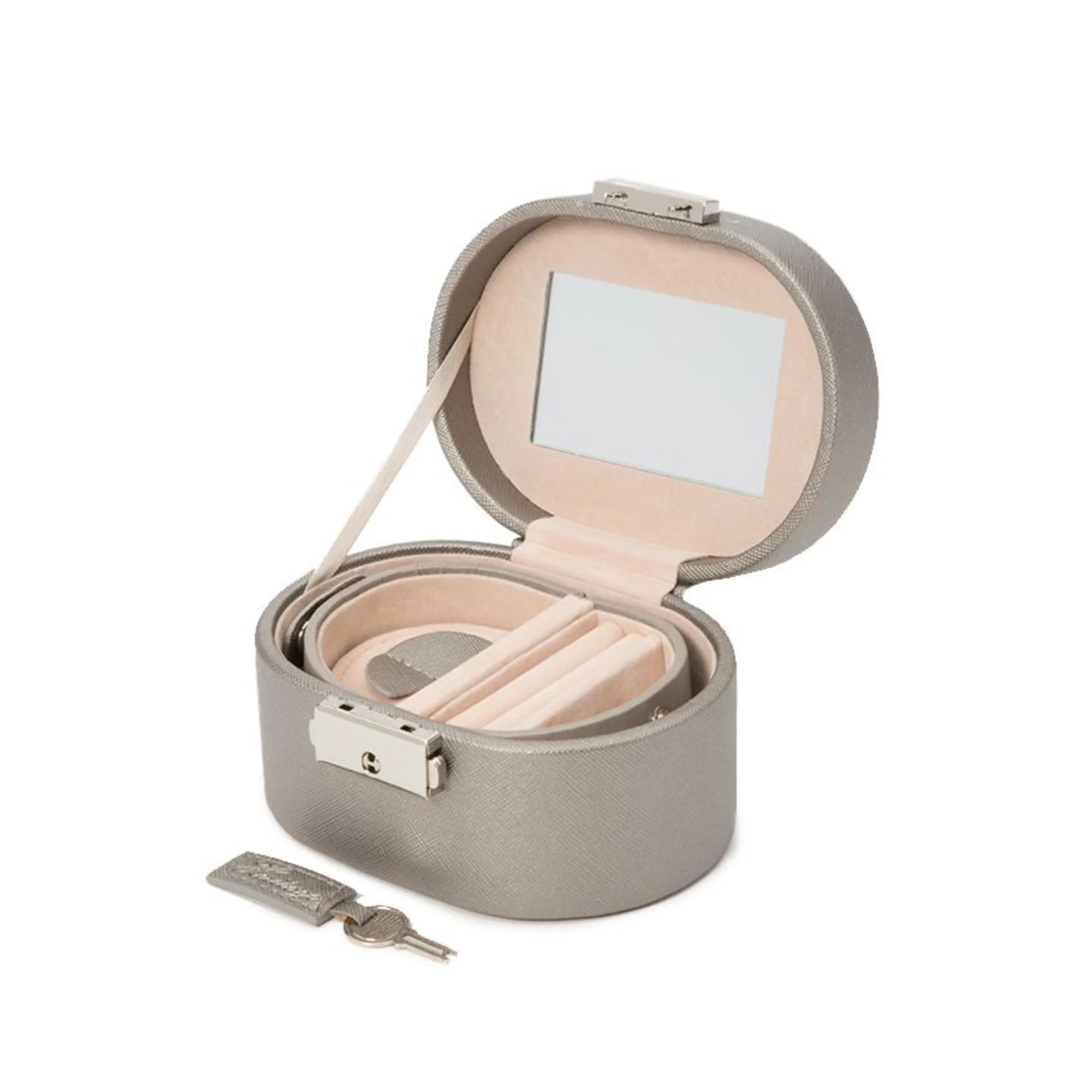 WOLF Heritage Mini Oval Box Tan Leather 281434 - Image 10