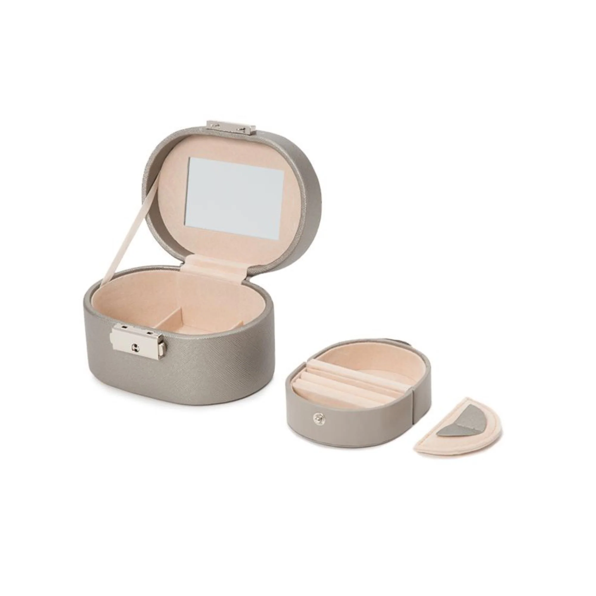 WOLF Heritage Mini Oval Box Tan Leather 281434 - Image 12