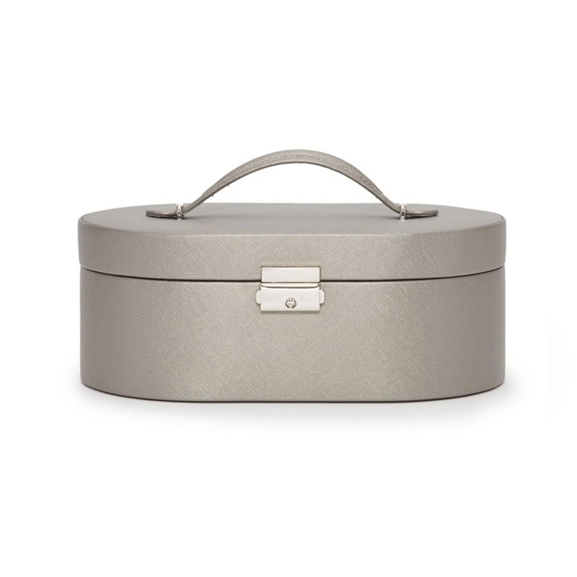 WOLF Heritage Oval Jewelry Box Tan Leather 280534 - Image 7